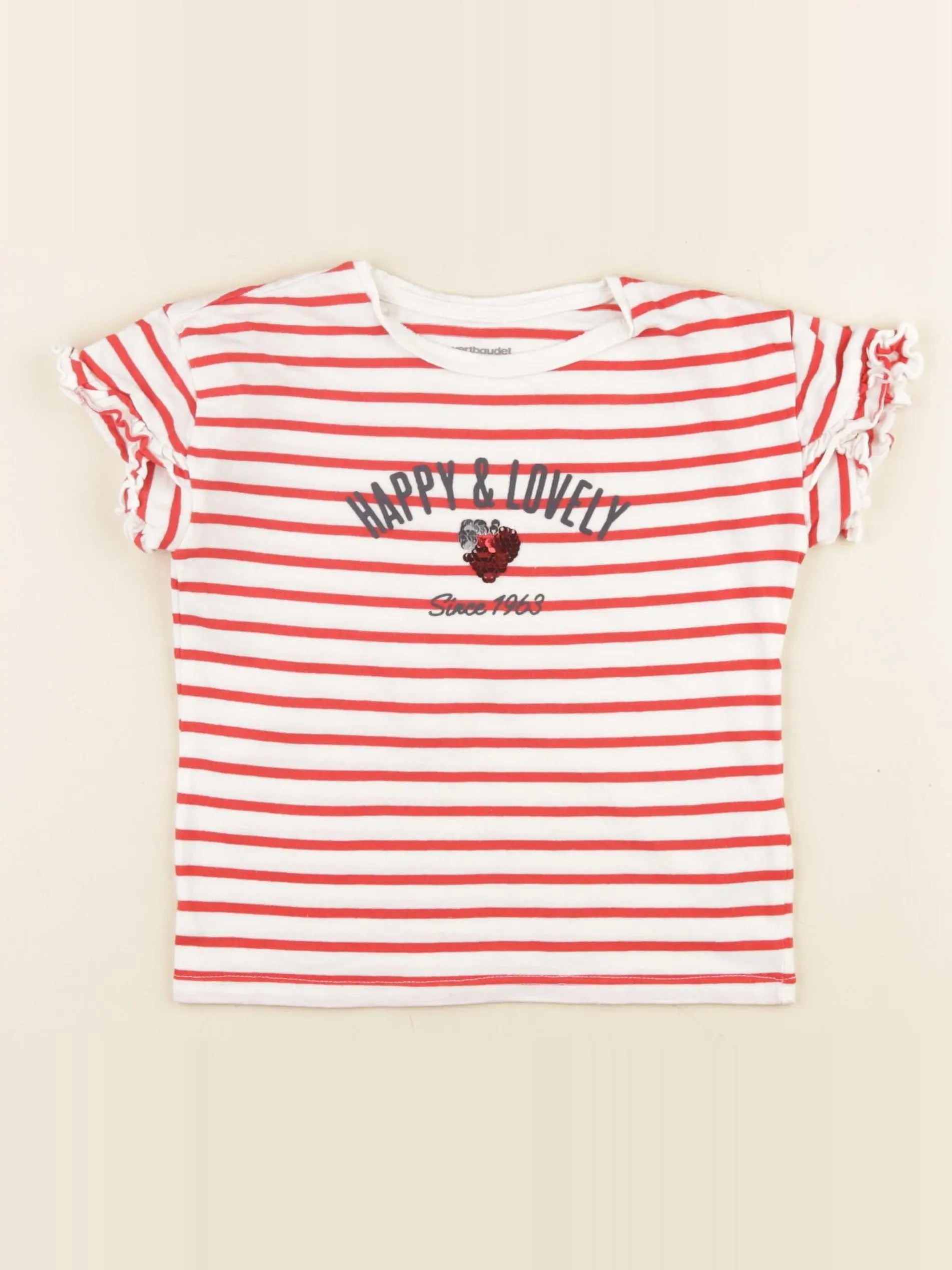 Vertbaudet - tee-shirt rouge - 4 ans