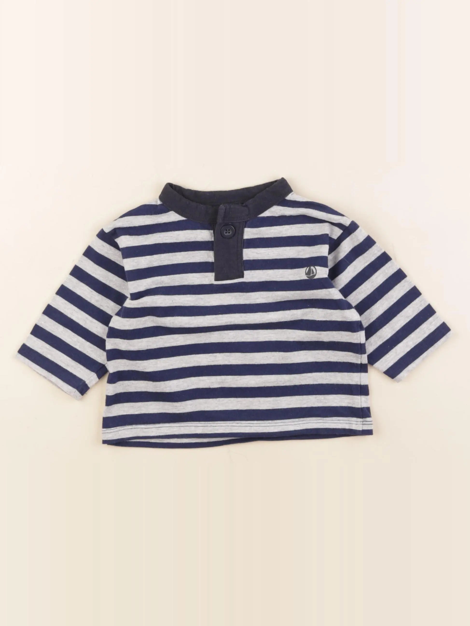 Petit Bateau - tee-shirt bleu - 6 mois
