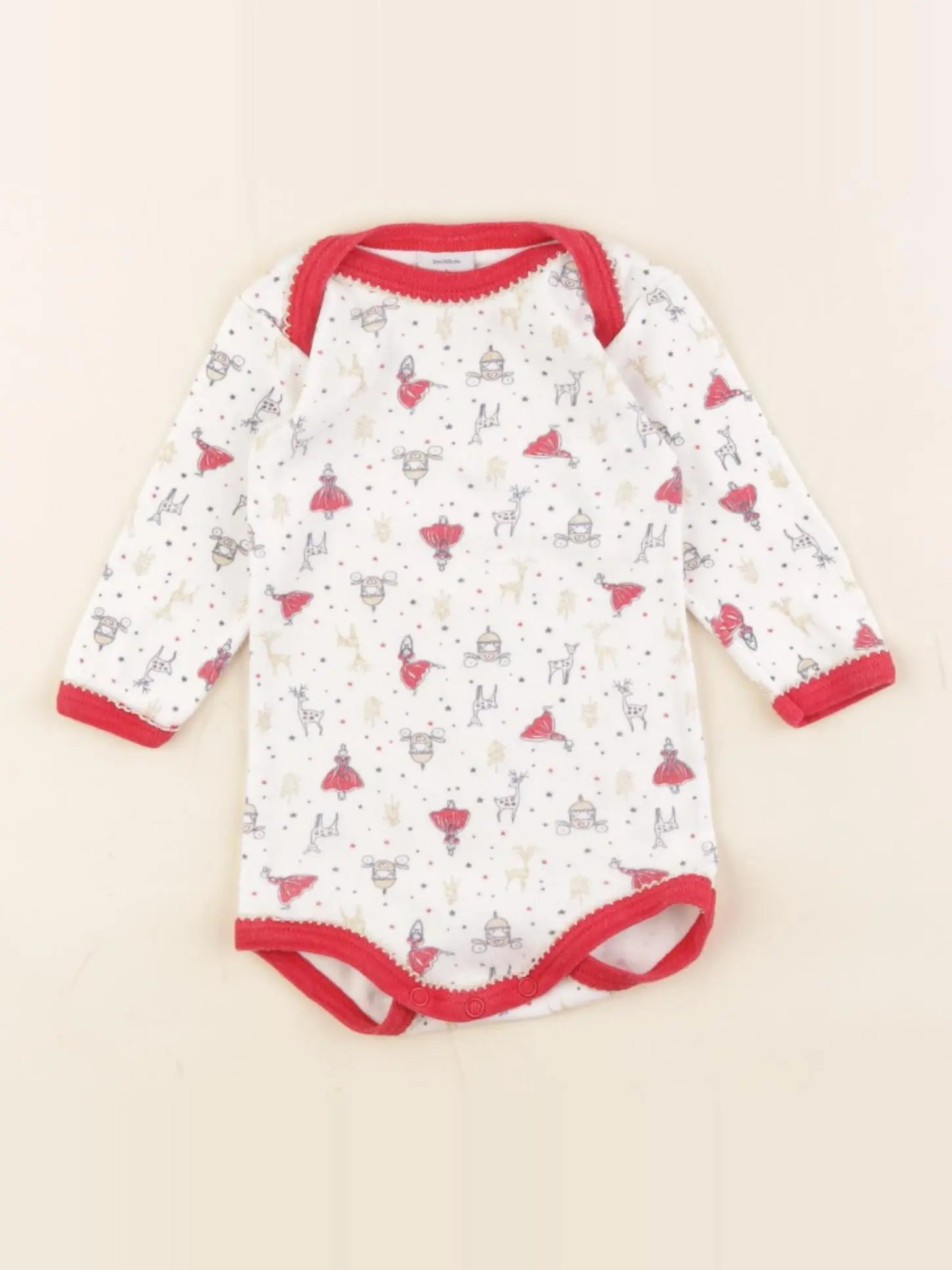 Petit Bateau - body rouge - 3 mois