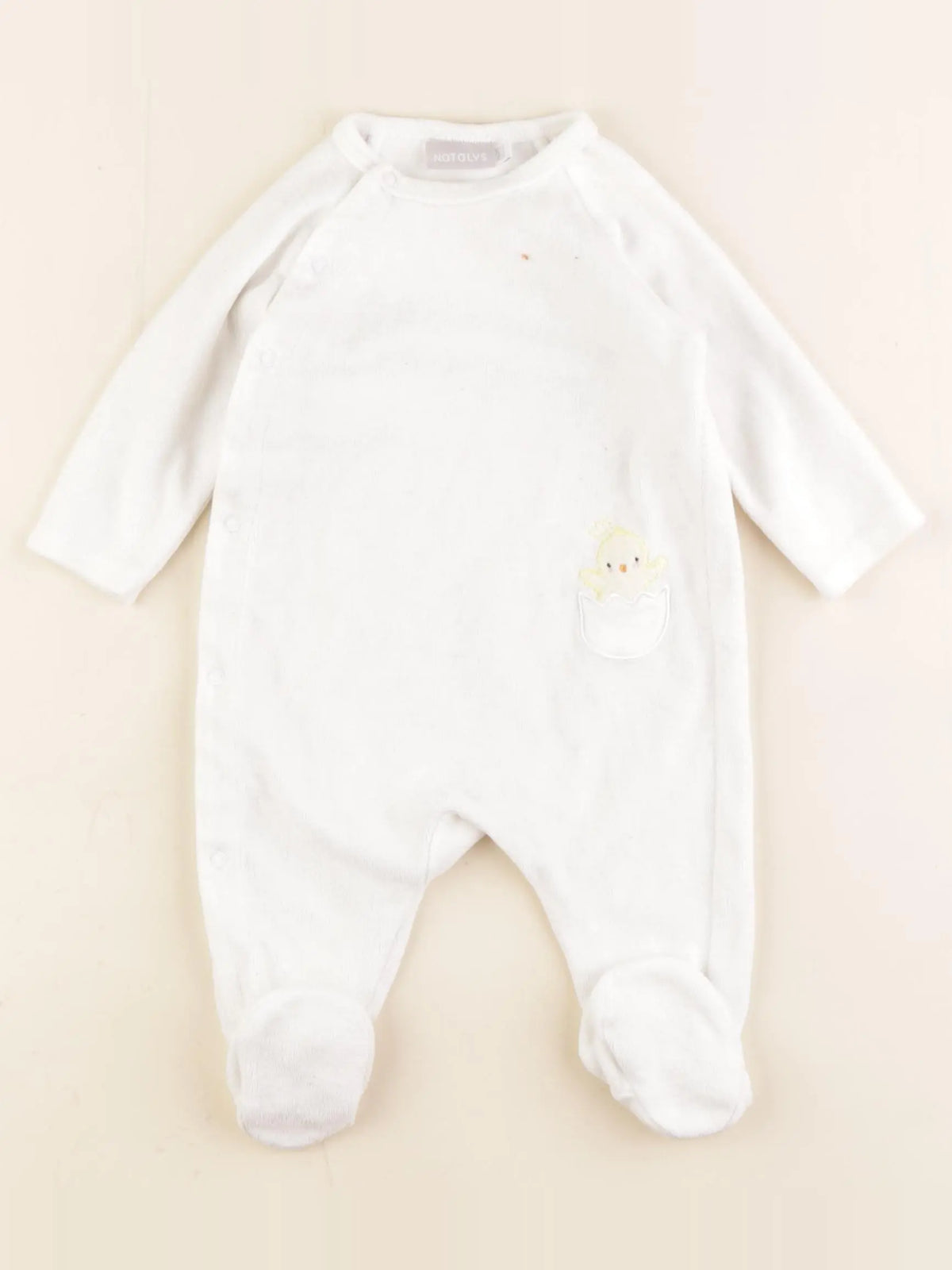 Natalys - pyjama velours blanc - 3 mois