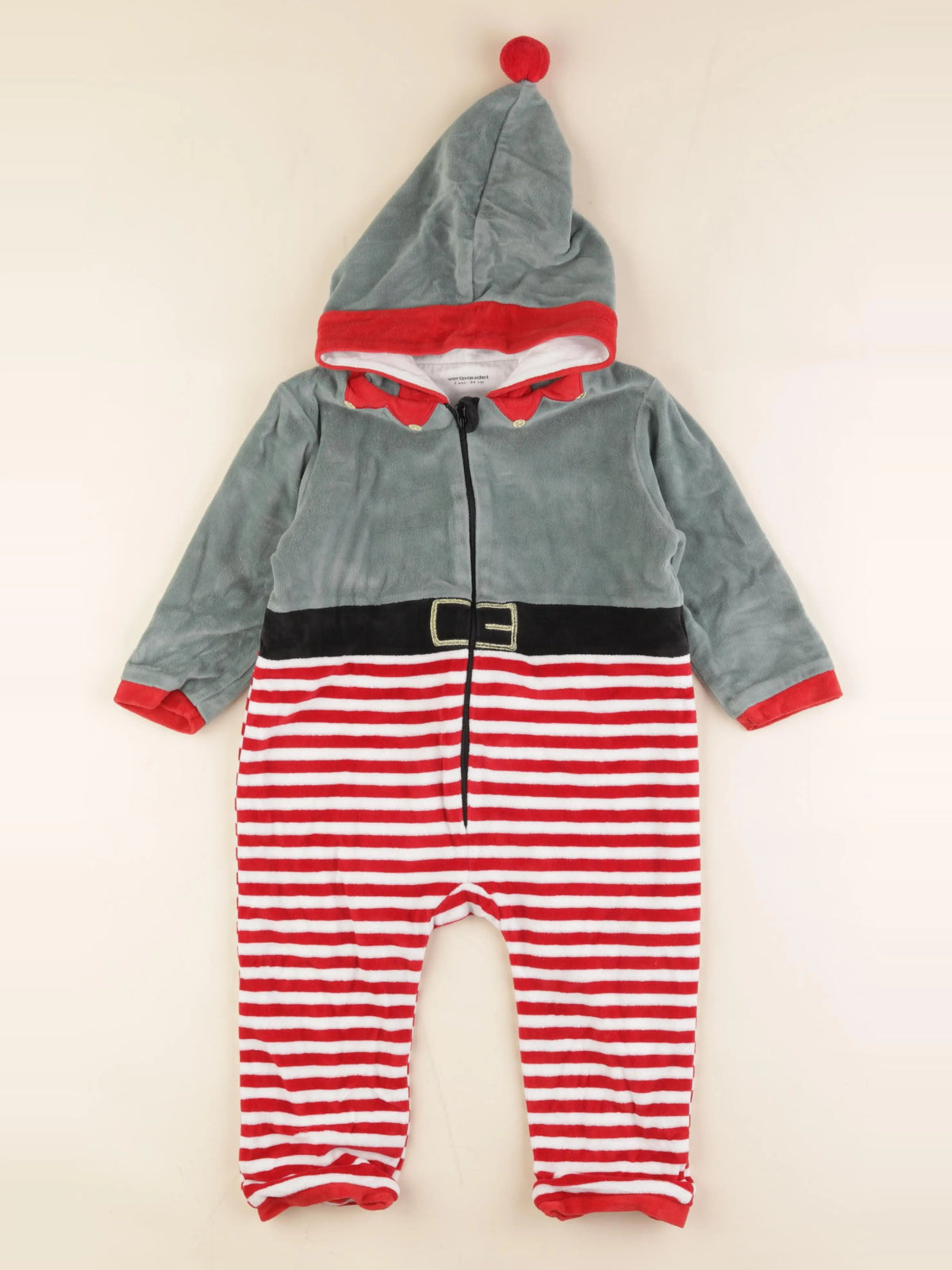 Vertbaudet - sur-pyjama vert, rouge - 3 ans