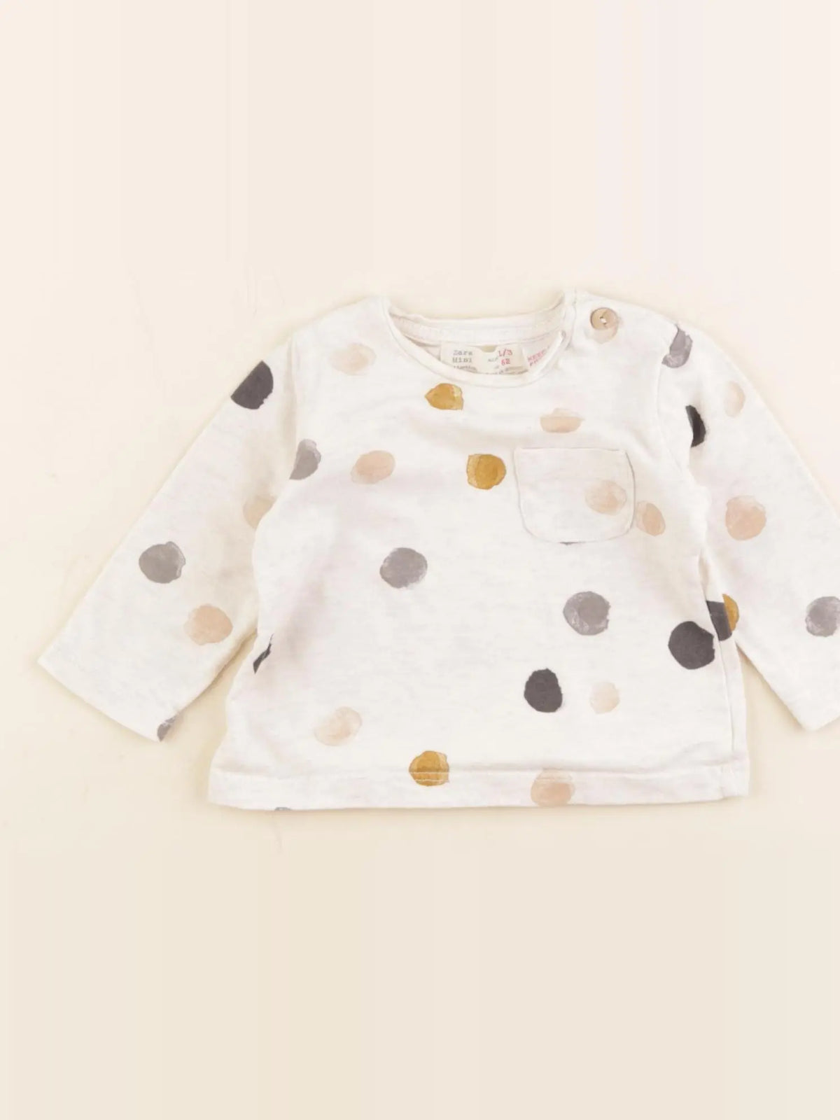 Zara - tee-shirt beige - 1/3 mois