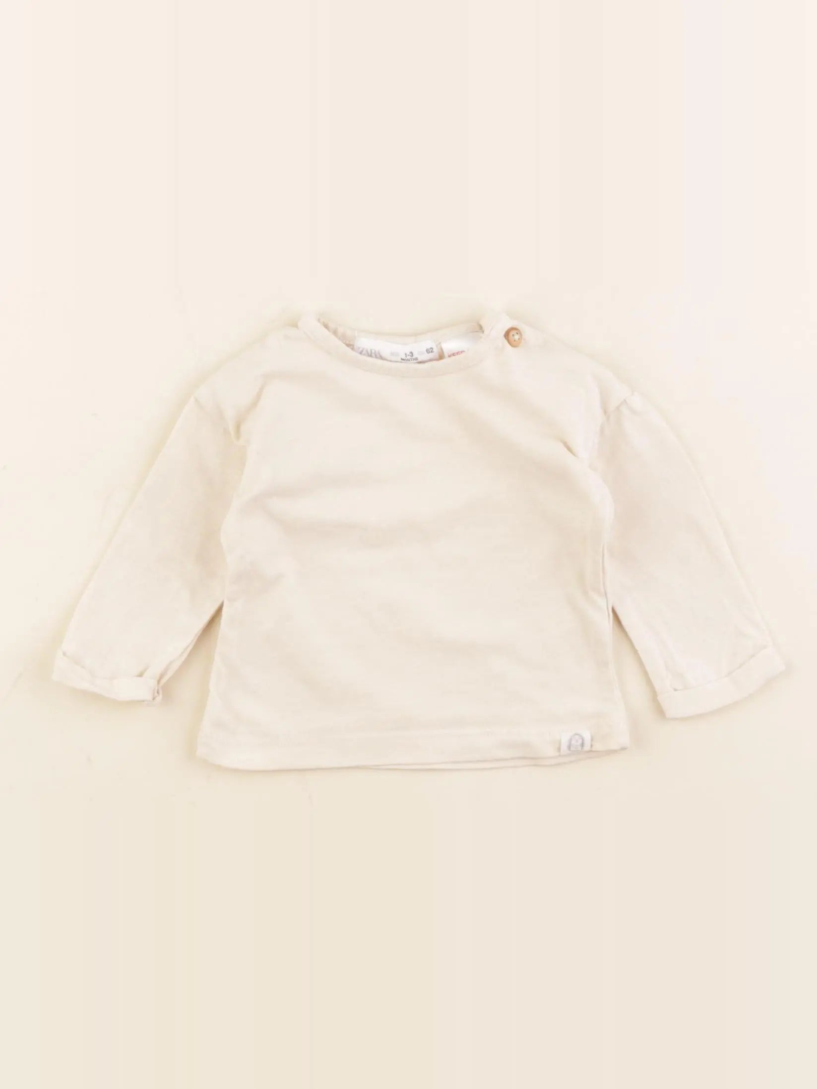Zara - tee-shirt beige - 1/3 mois