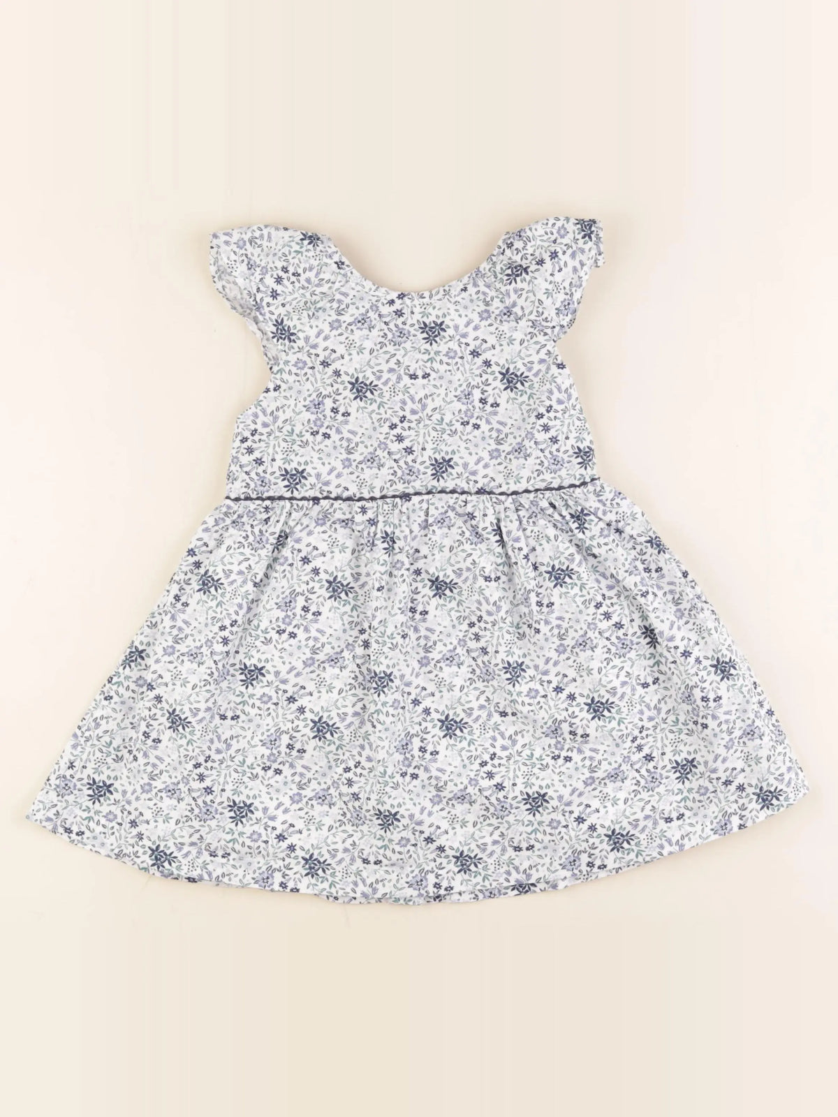 Vertbaudet - robe blanc, bleu - 36 mois