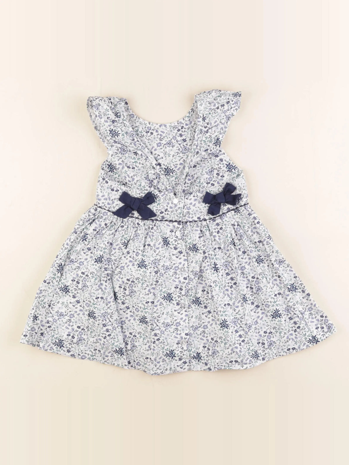 Vertbaudet - robe blanc, bleu - 36 mois