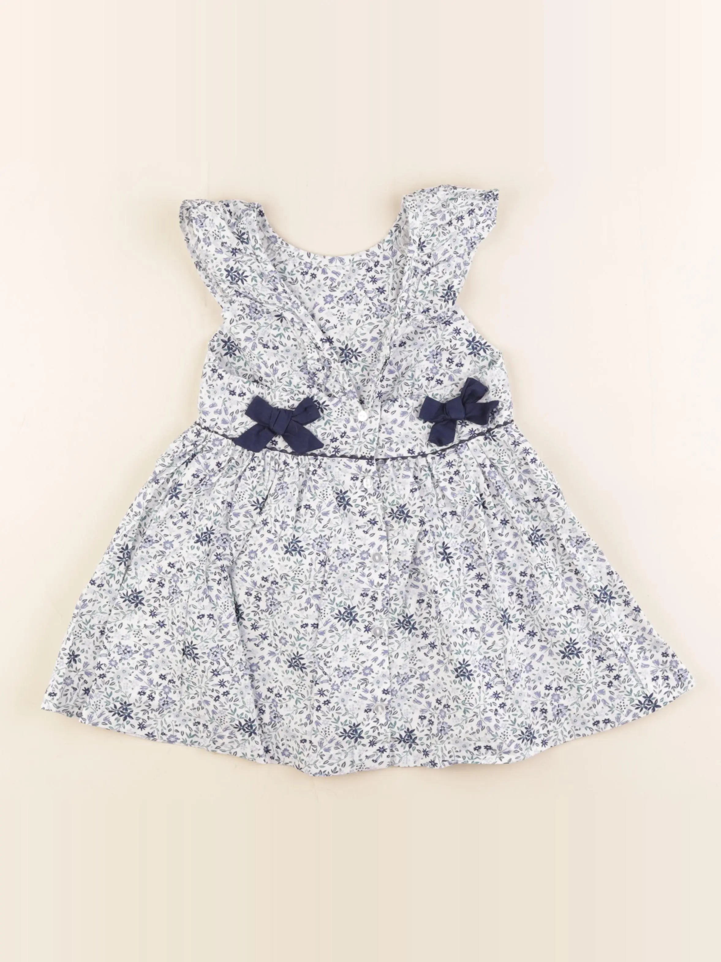 Vertbaudet - robe blanc, bleu - 36 mois