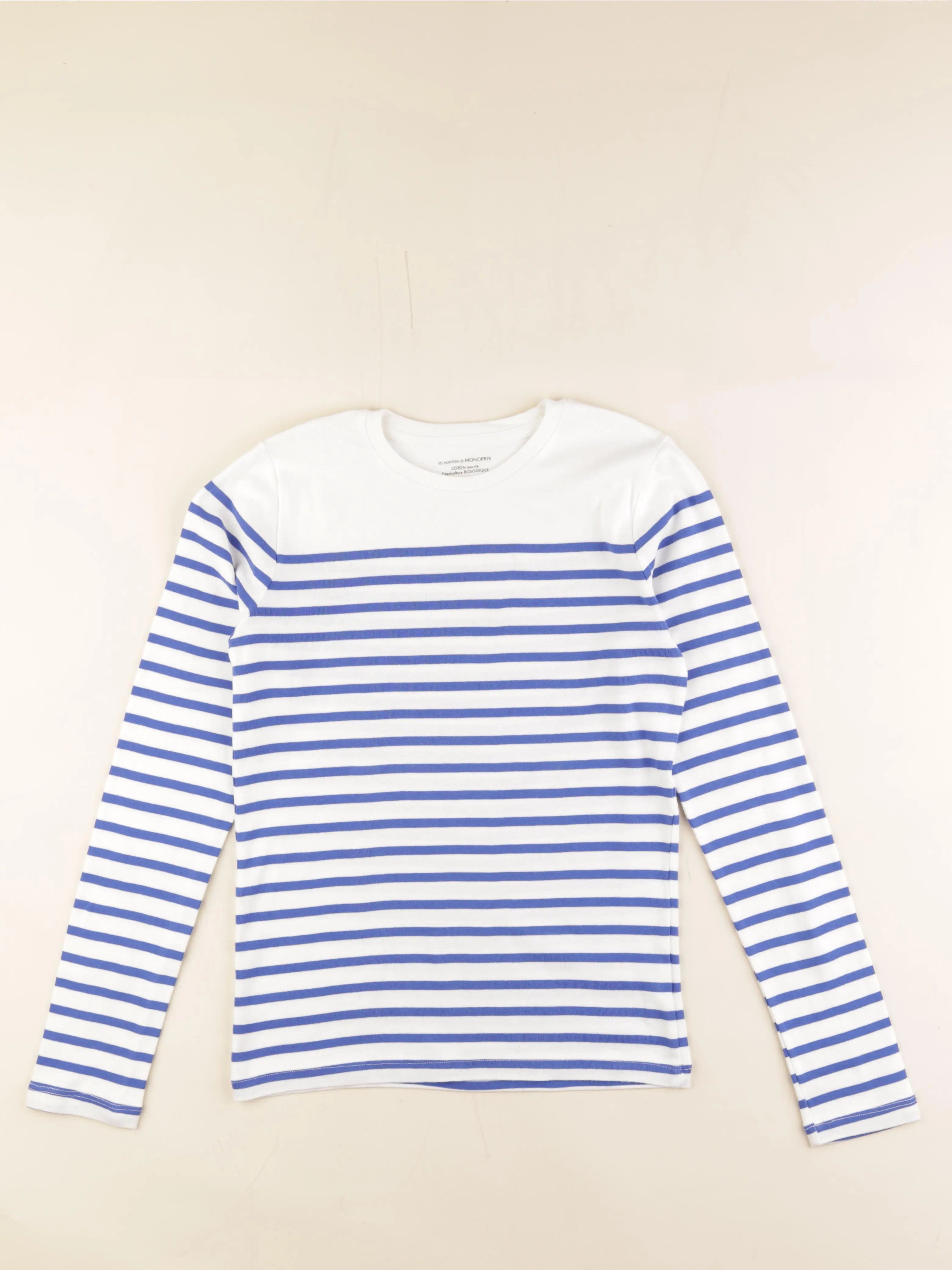 Monoprix - tee-shirt bleu, blanc - 14 ans