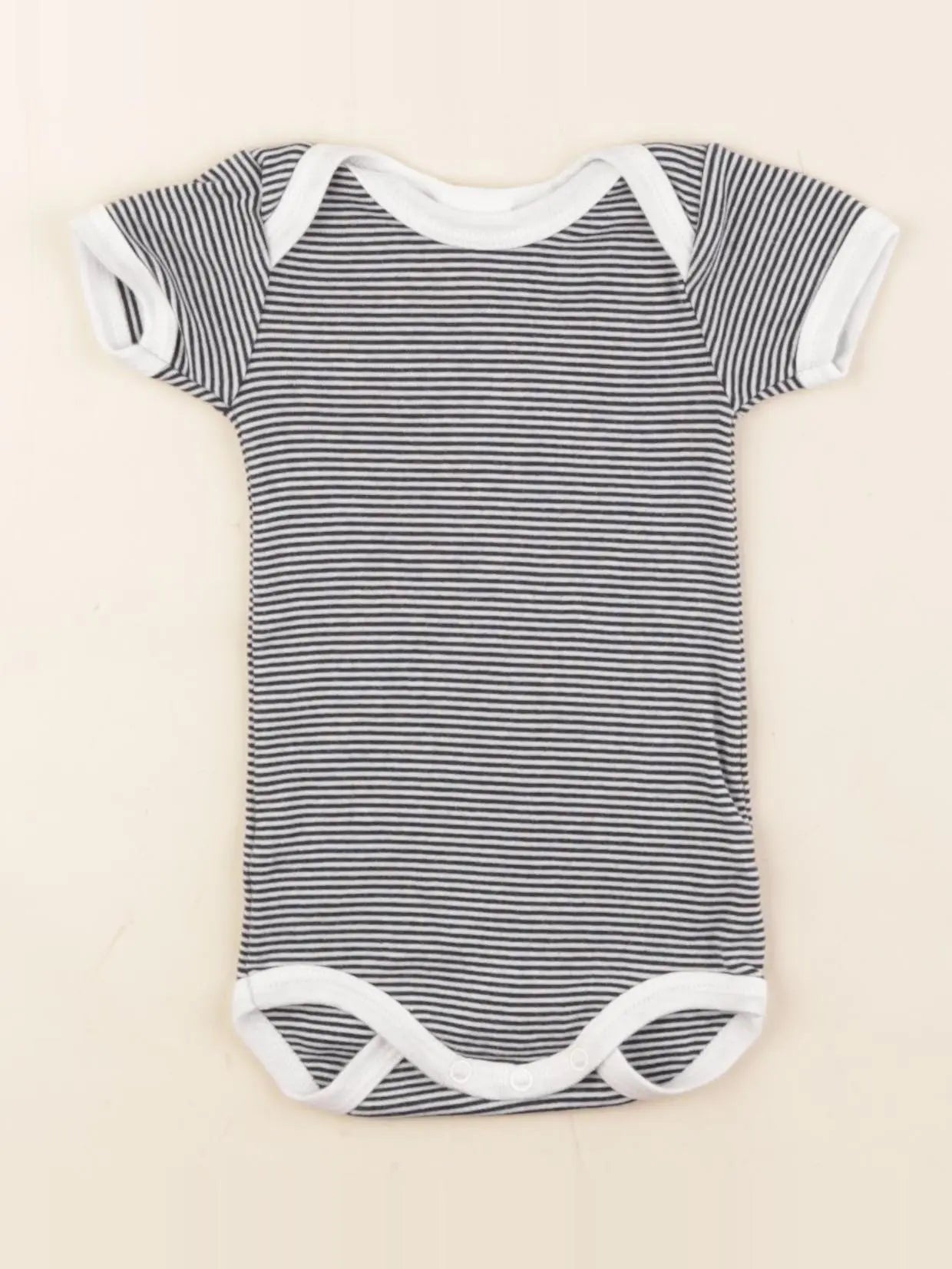 Petit Bateau - body bleu, blanc - 3 mois