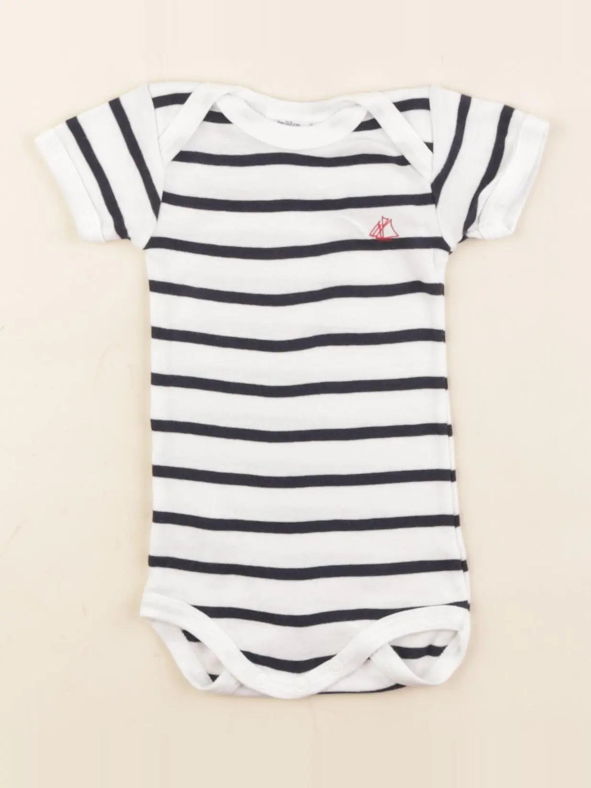 Petit Bateau - body bleu, blanc - 3 mois