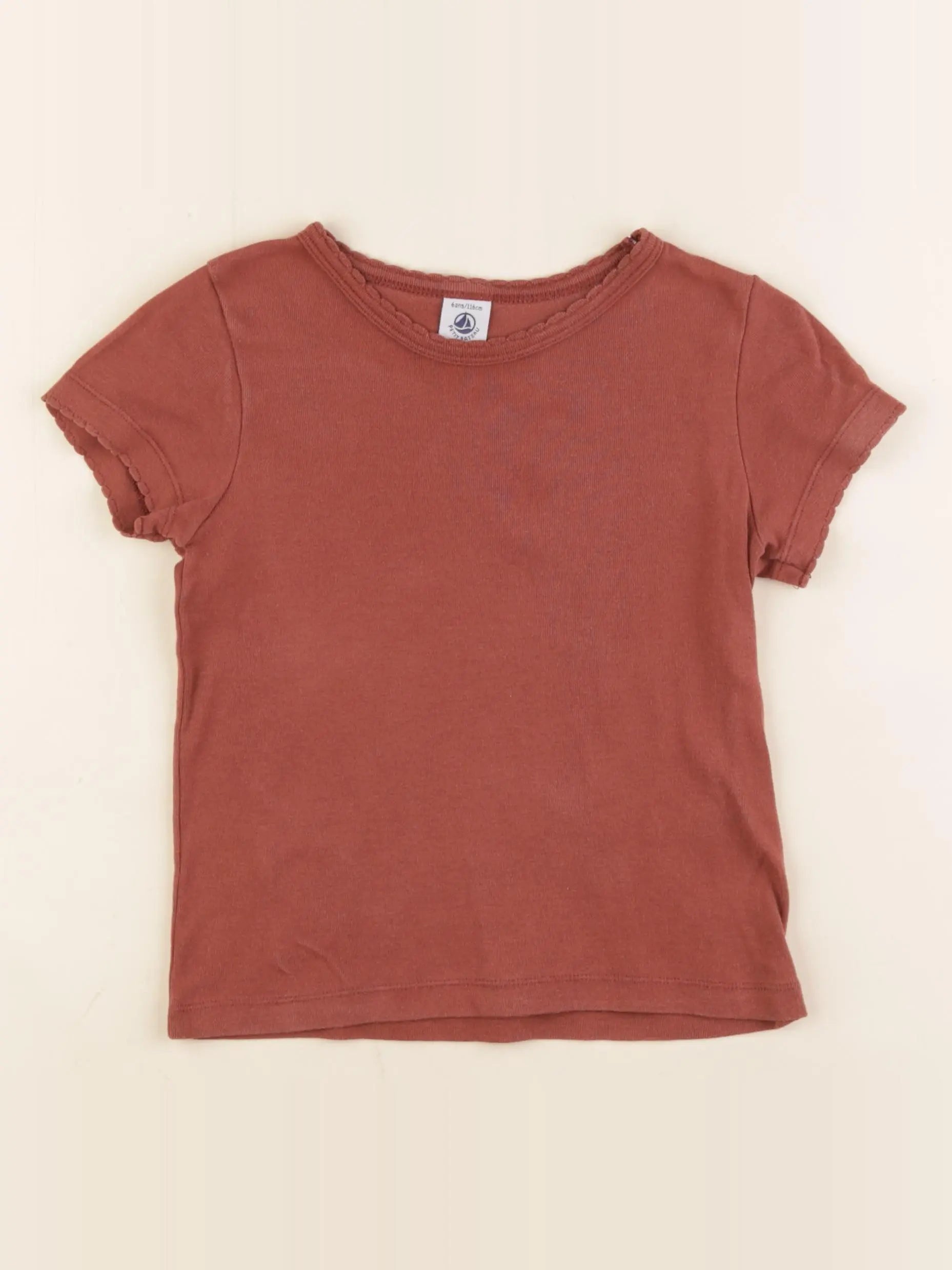 Petit Bateau - tee-shirt marron - 6 ans