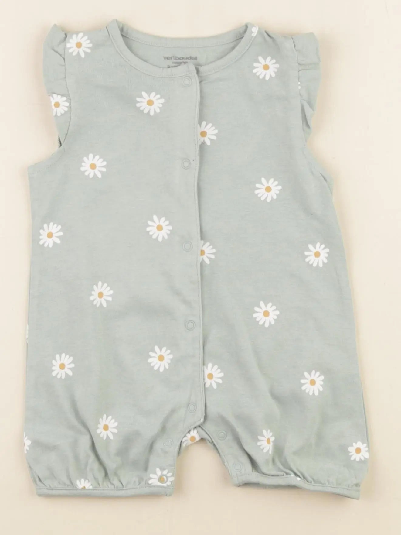 Vertbaudet - pyjama coton vert - 9 mois