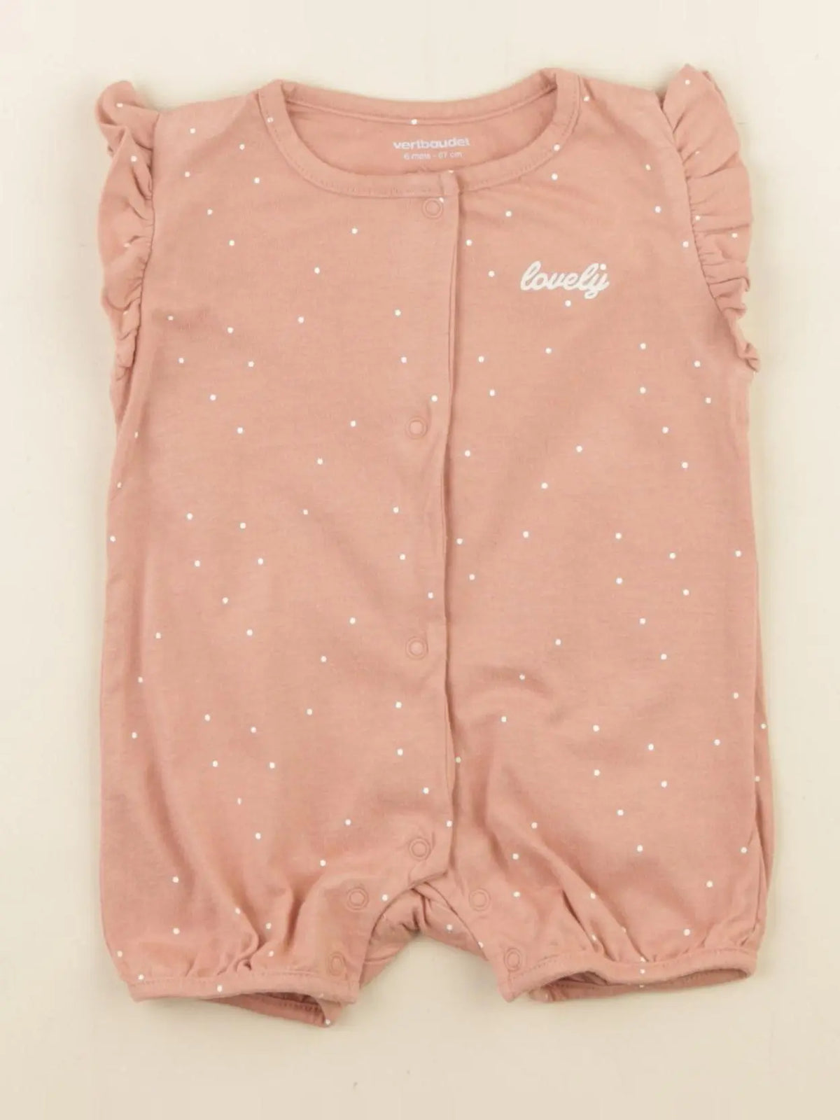 Vertbaudet - pyjama coton rose - 6 mois