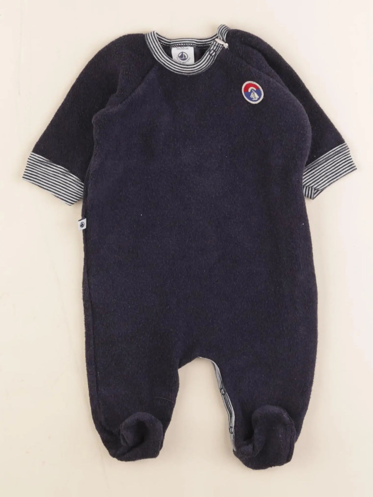 Petit Bateau - pyjama coton bleu - 3 mois