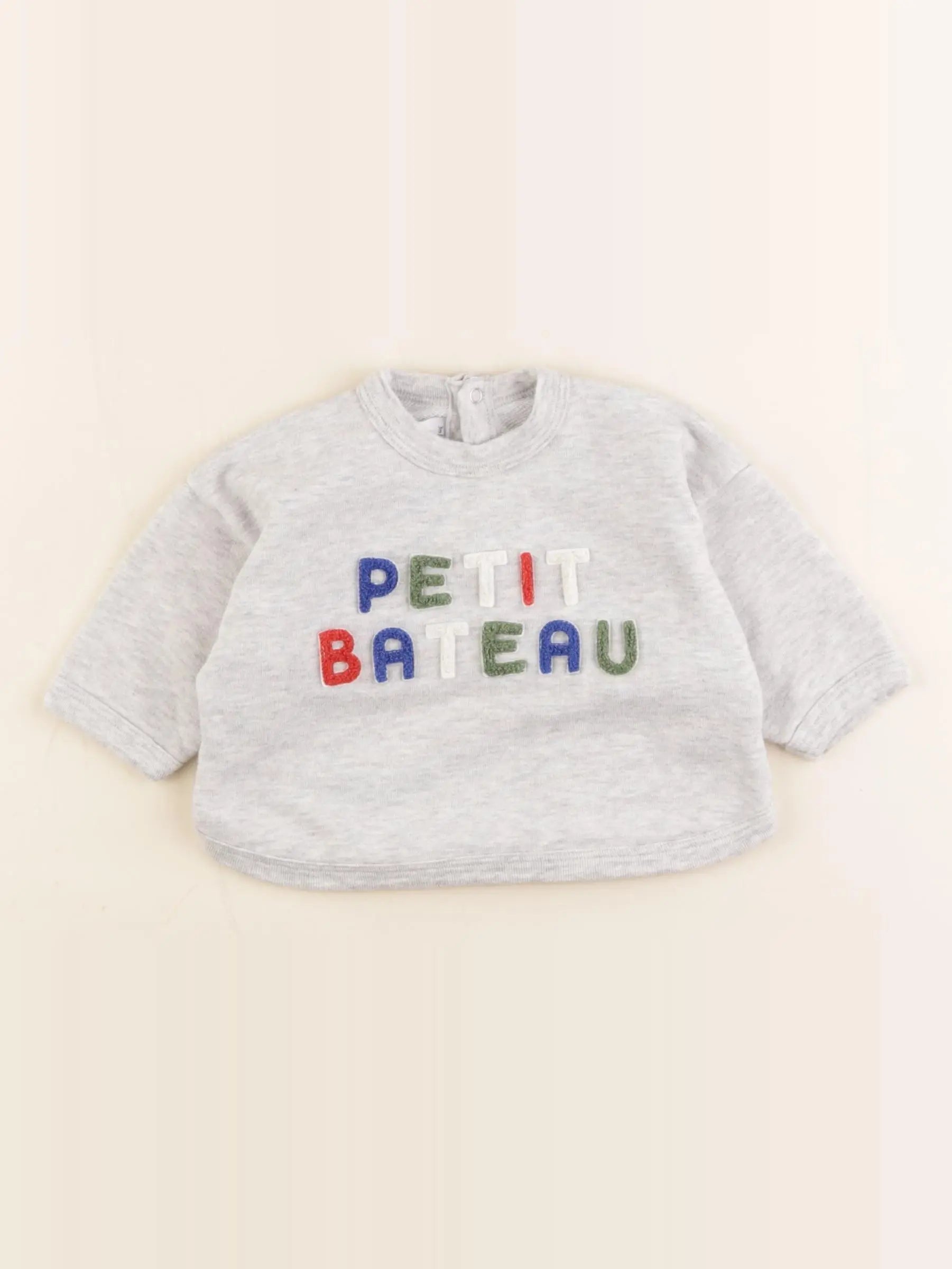 Petit Bateau - sweat gris - 3 mois