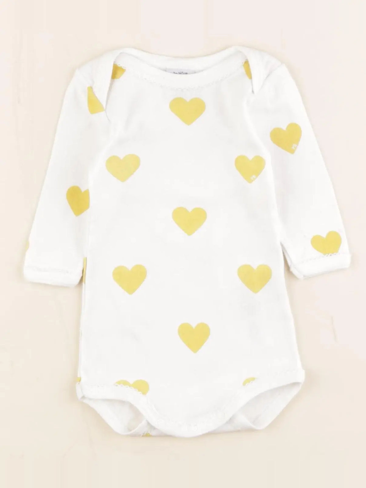 Petit Bateau - body blanc, jaune - 3 mois