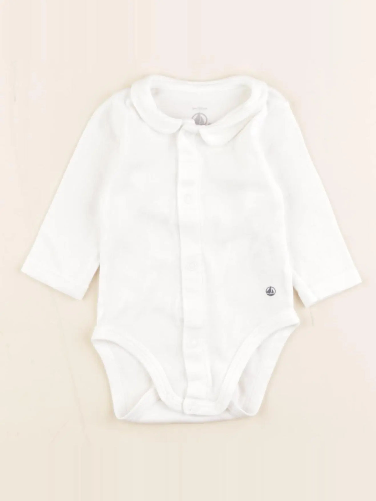 Petit Bateau - body à col blanc - 3 mois