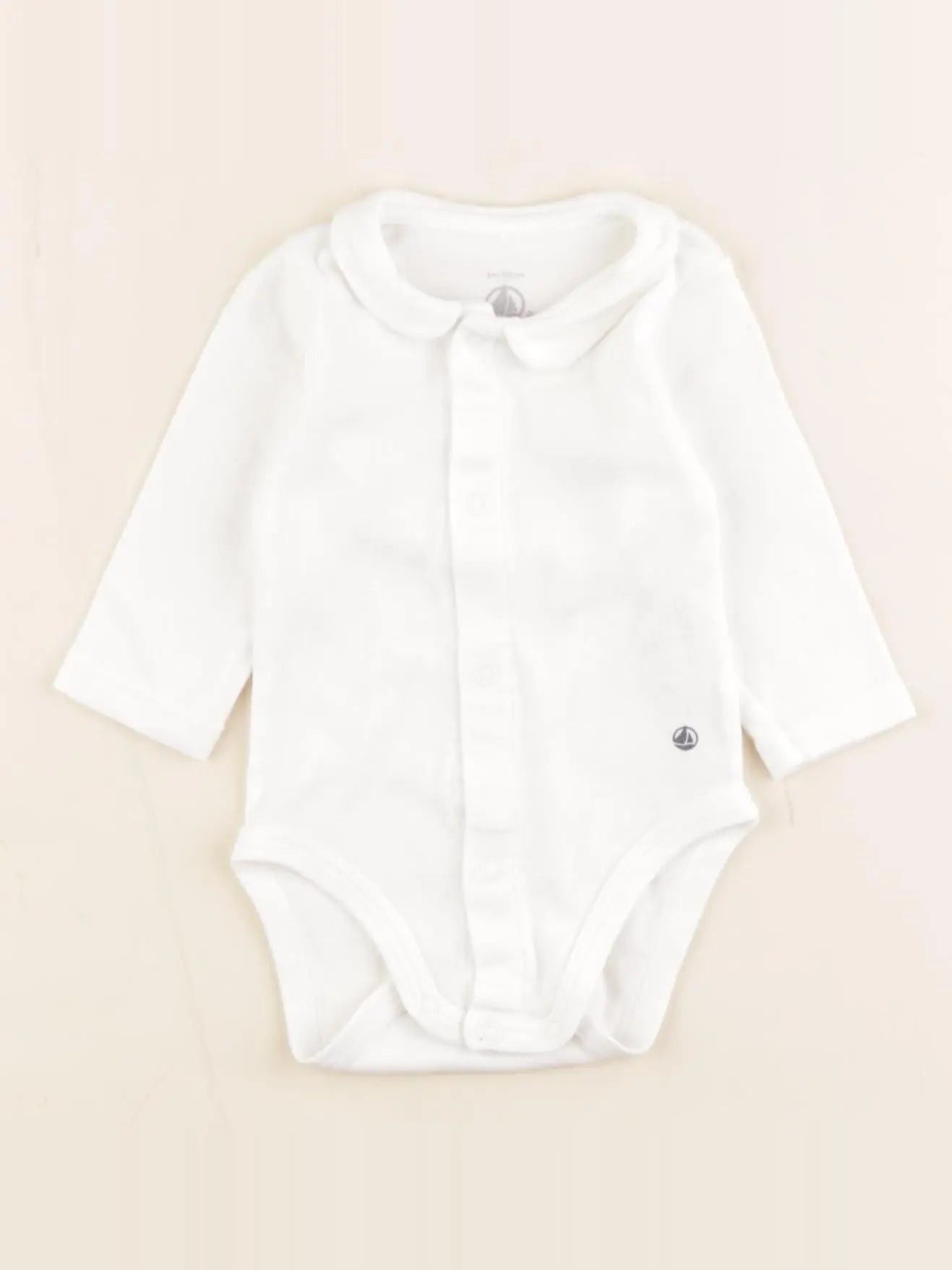 Petit Bateau - body à col blanc - 3 mois