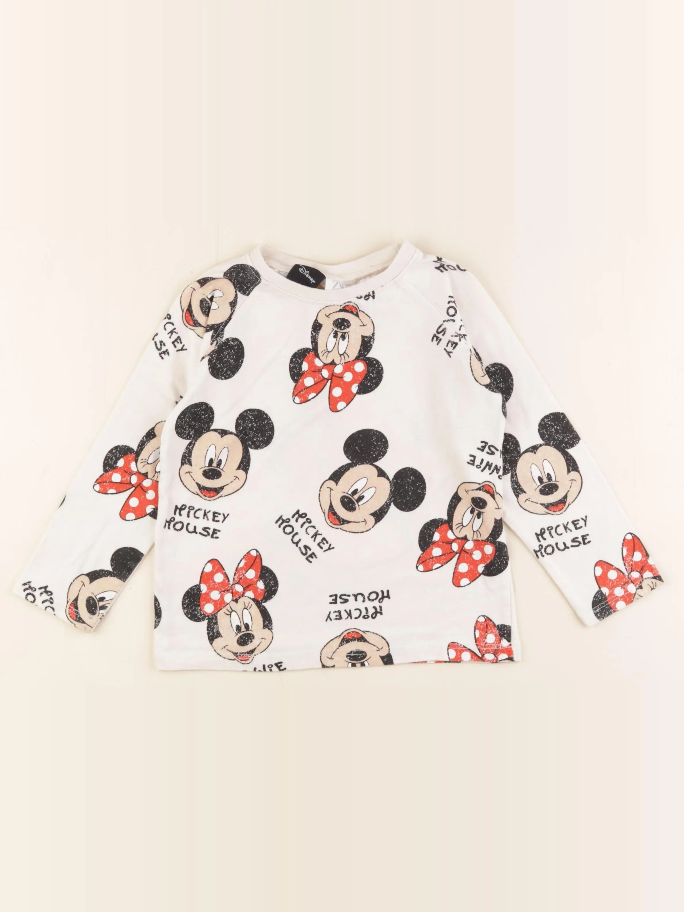 Zara - tee-shirt blanc, noir - 2/3 ans