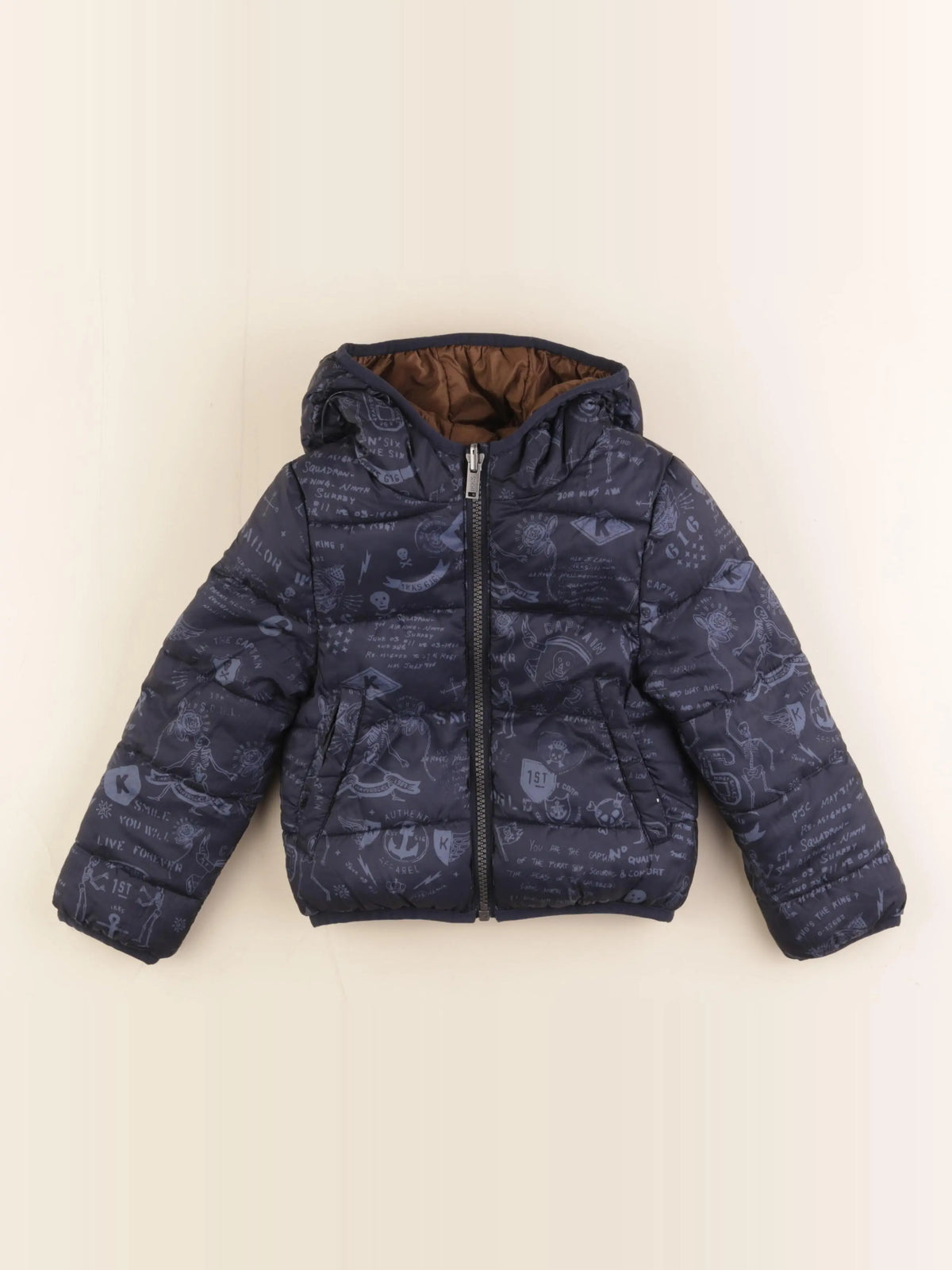 IKKS - doudoune bleu, marron - 3 ans