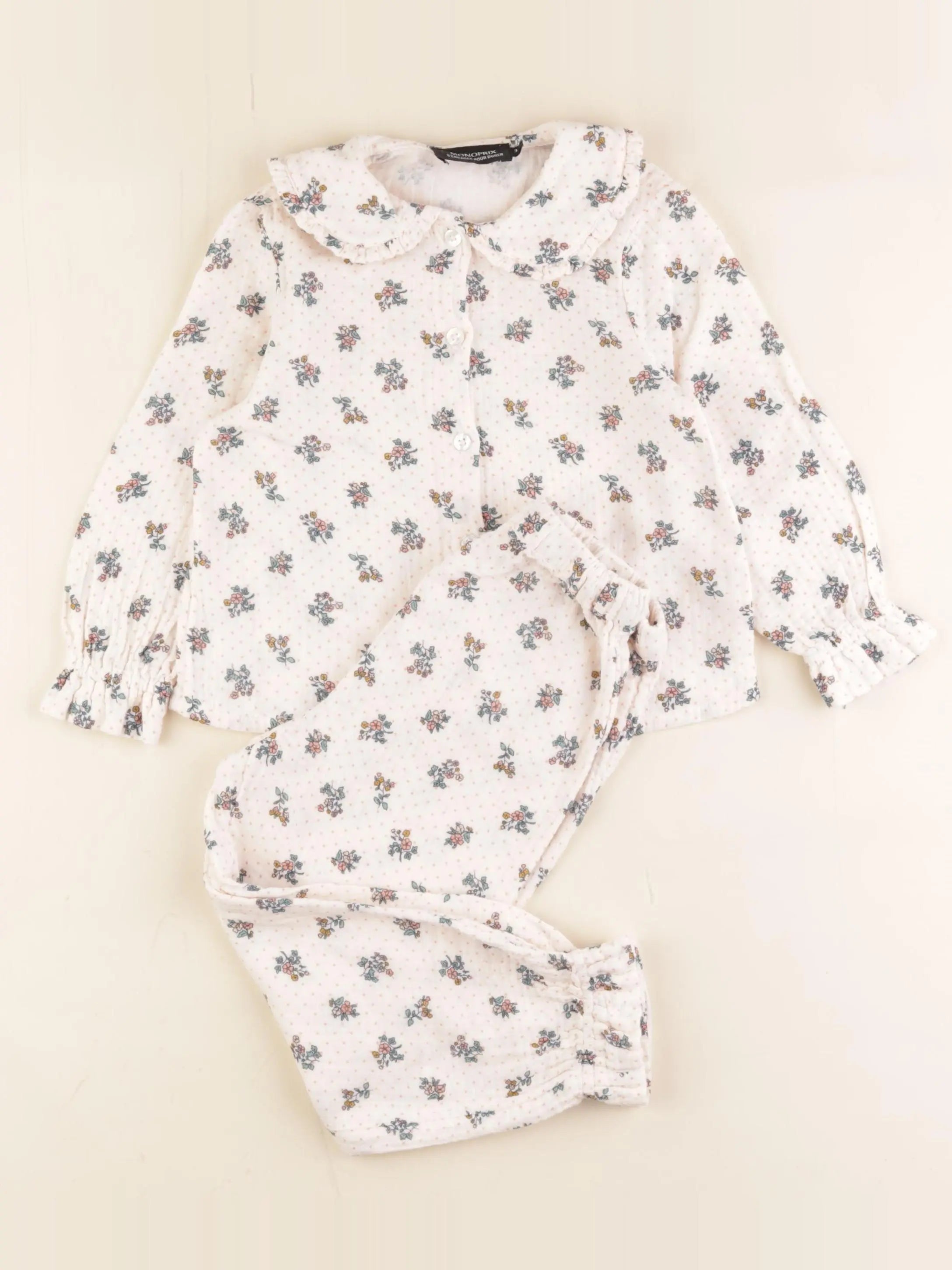 Monoprix - pyjama coton rose - 3 ans