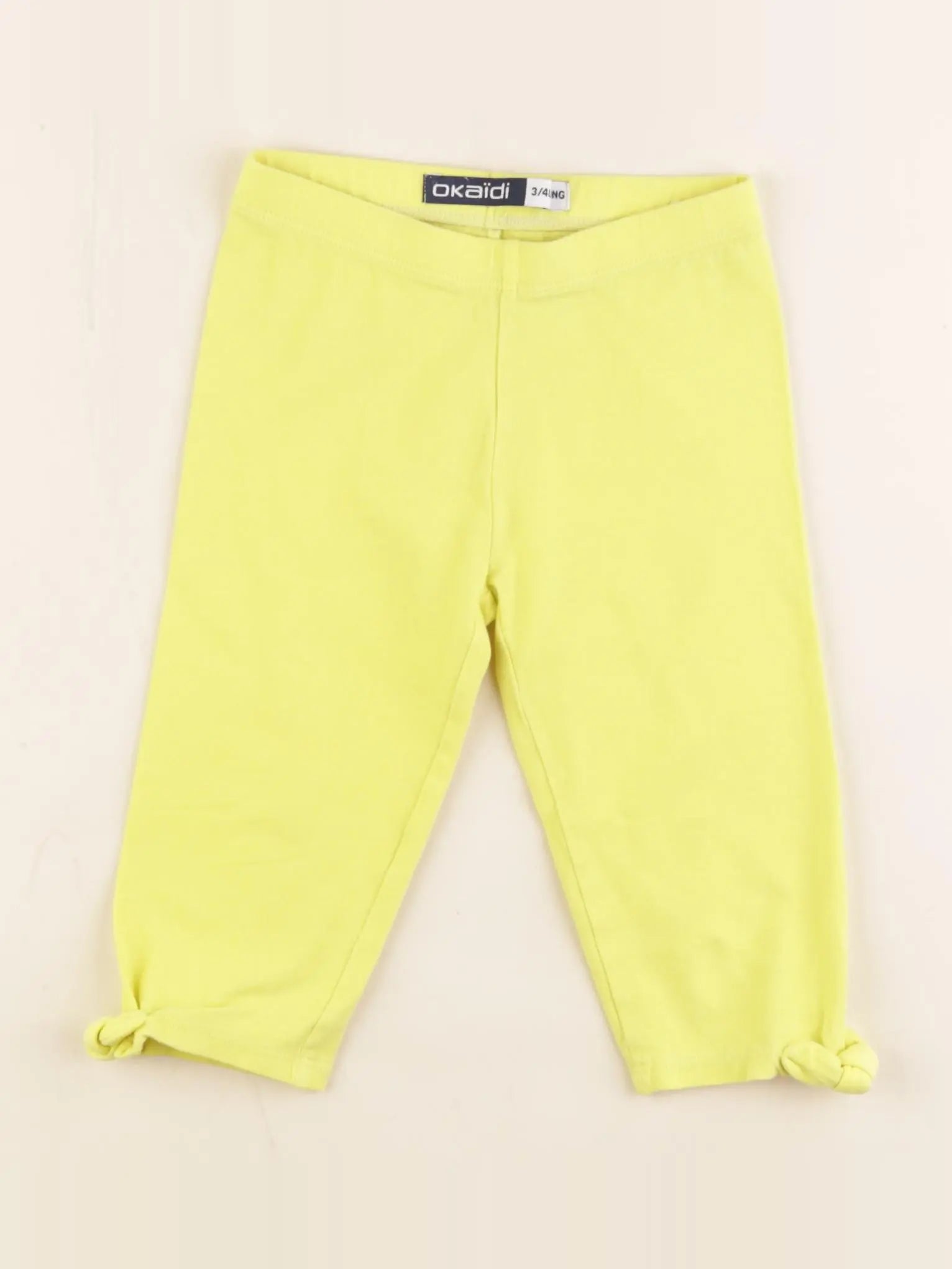 Okaidi - legging court jaune fluo - 5 ans