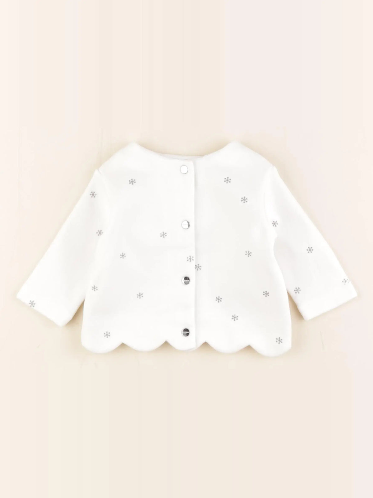 Jacadi - sweat blanc, argent - 3 mois