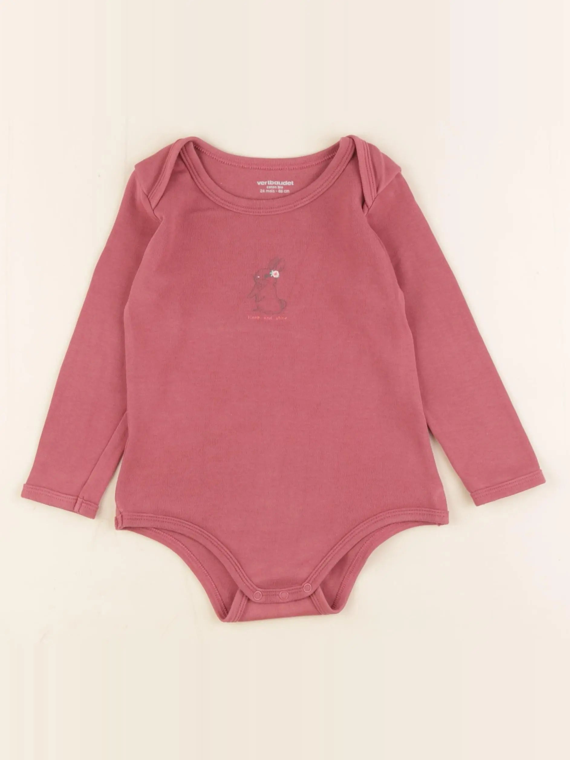 Vertbaudet - body rose - 24 mois