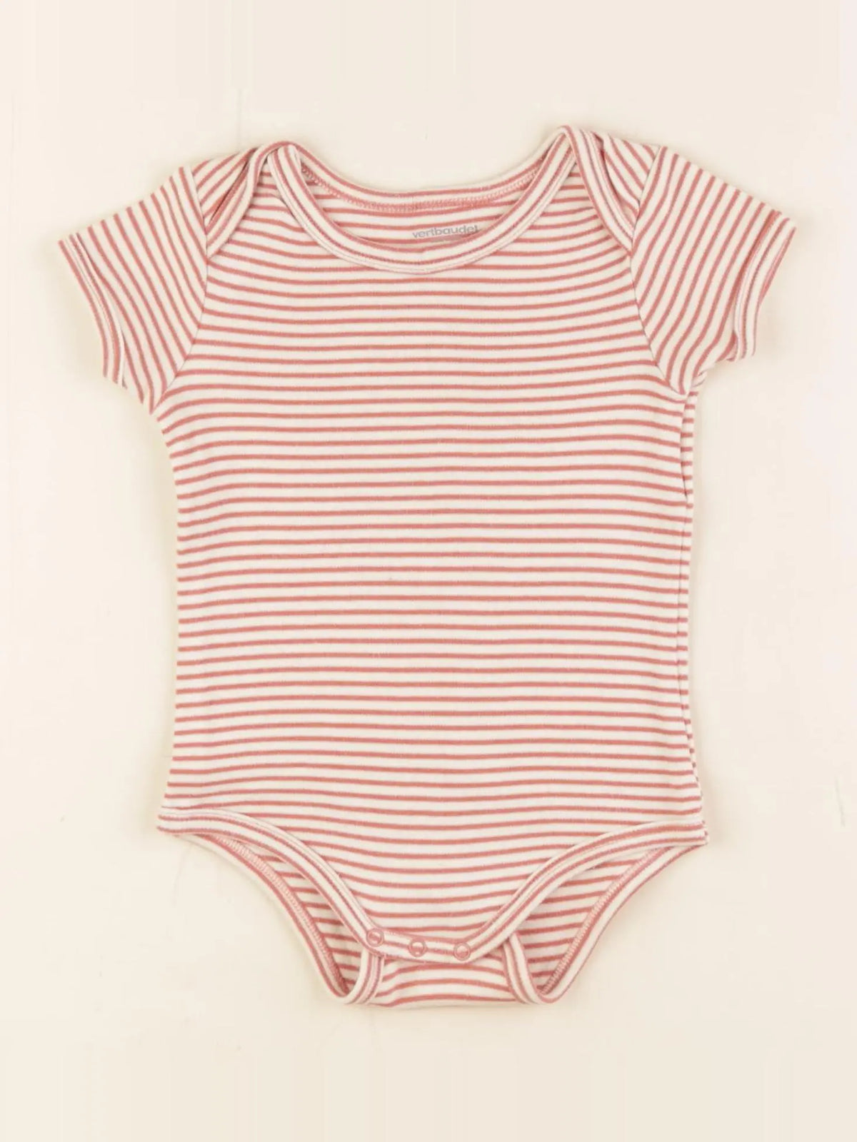 Vertbaudet - body beige, rouge - 18 mois