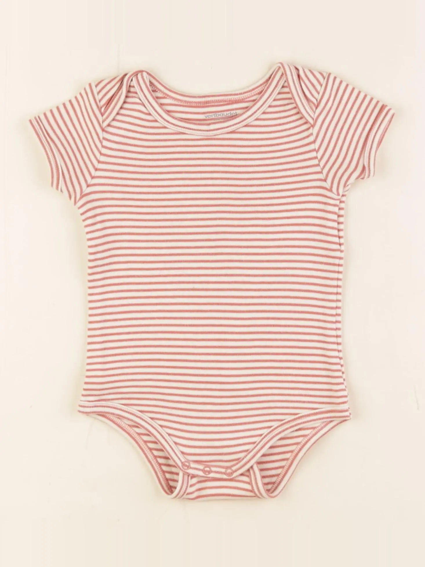 Vertbaudet - body beige, rouge - 18 mois