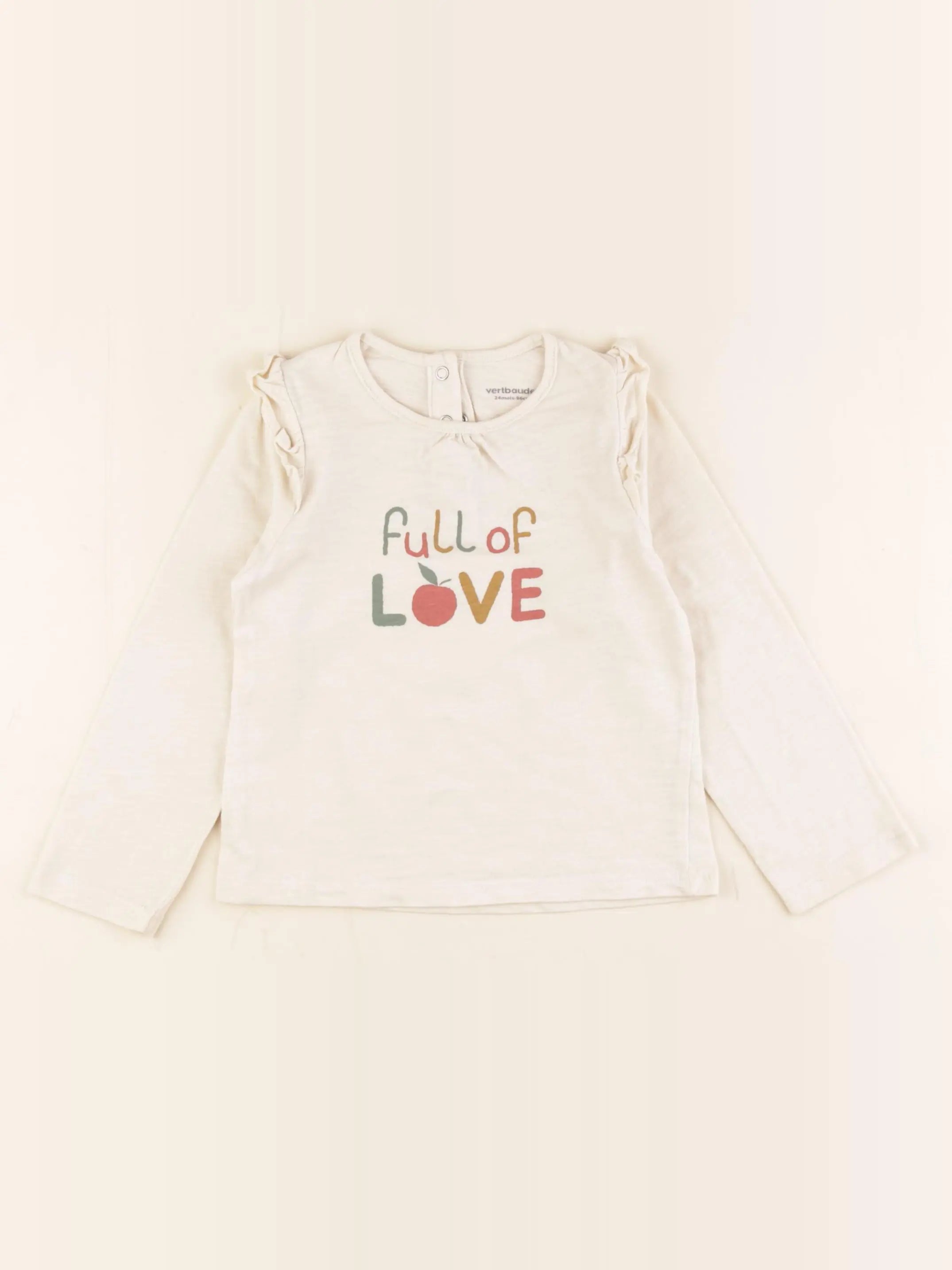 Vertbaudet - tee-shirt beige - 2 ans