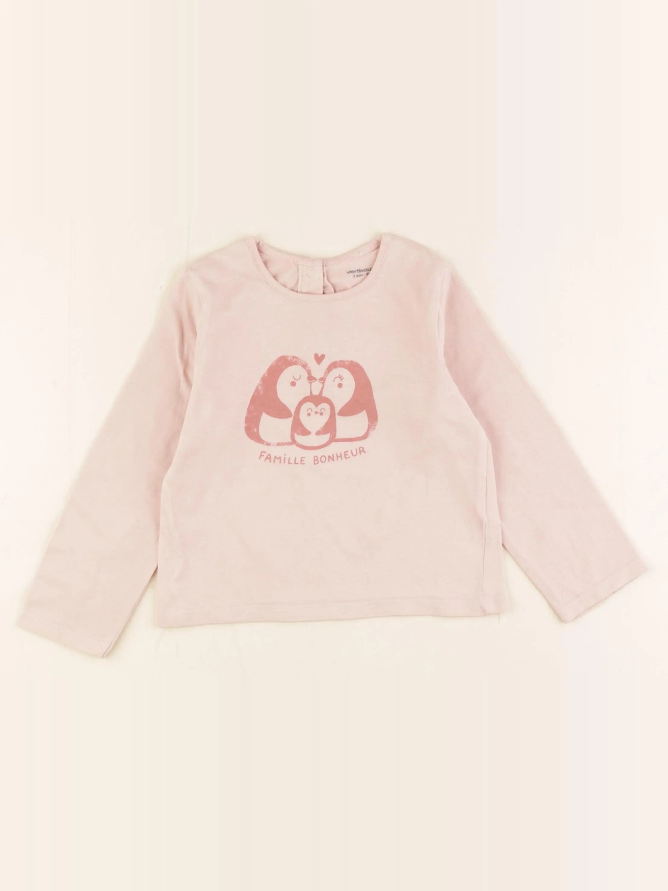 Vertbaudet - tee-shirt rose - 2 ans
