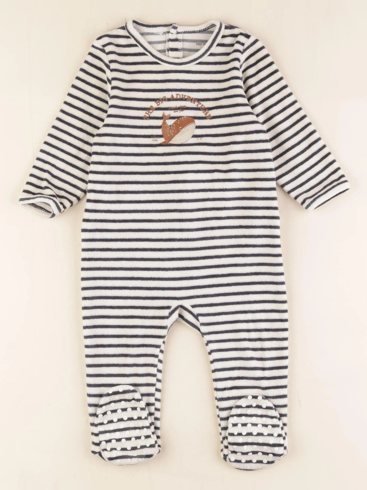 Vertbaudet - pyjama velours multicolore, blanc - 12 mois