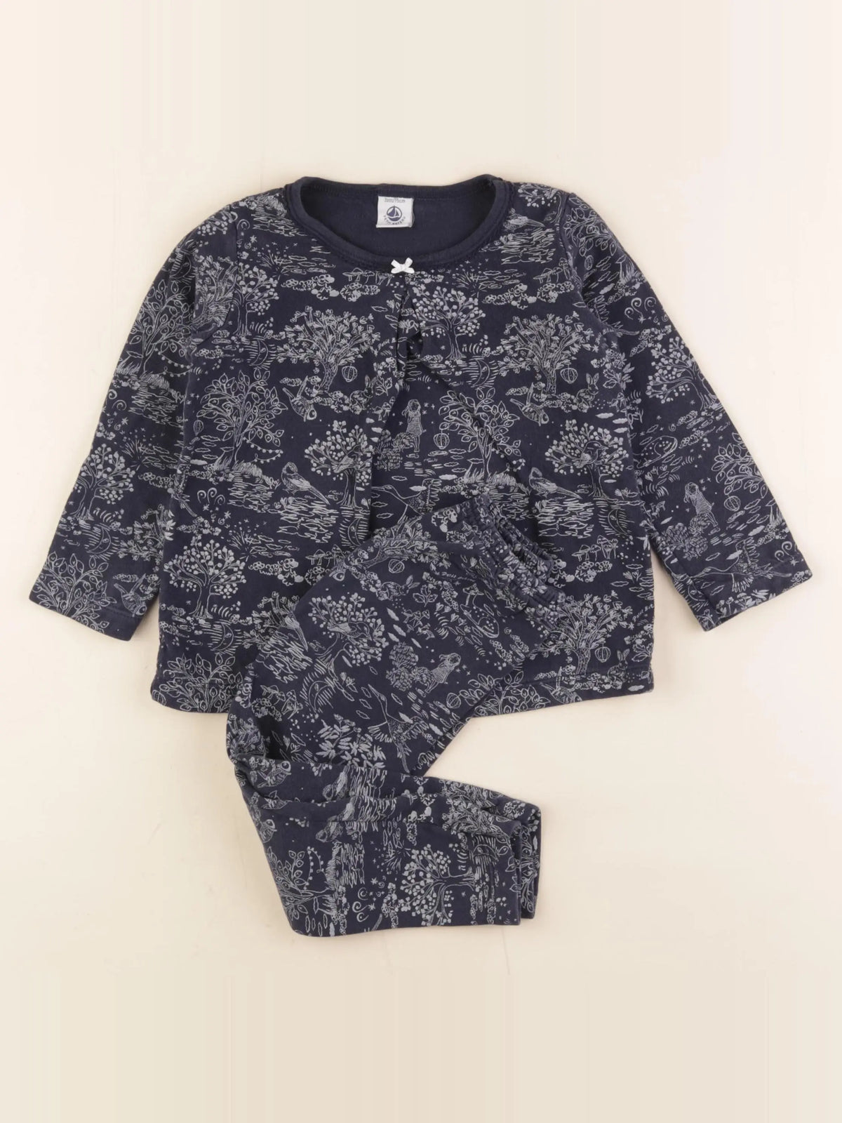 Petit Bateau - pyjama coton bleu - 3 ans