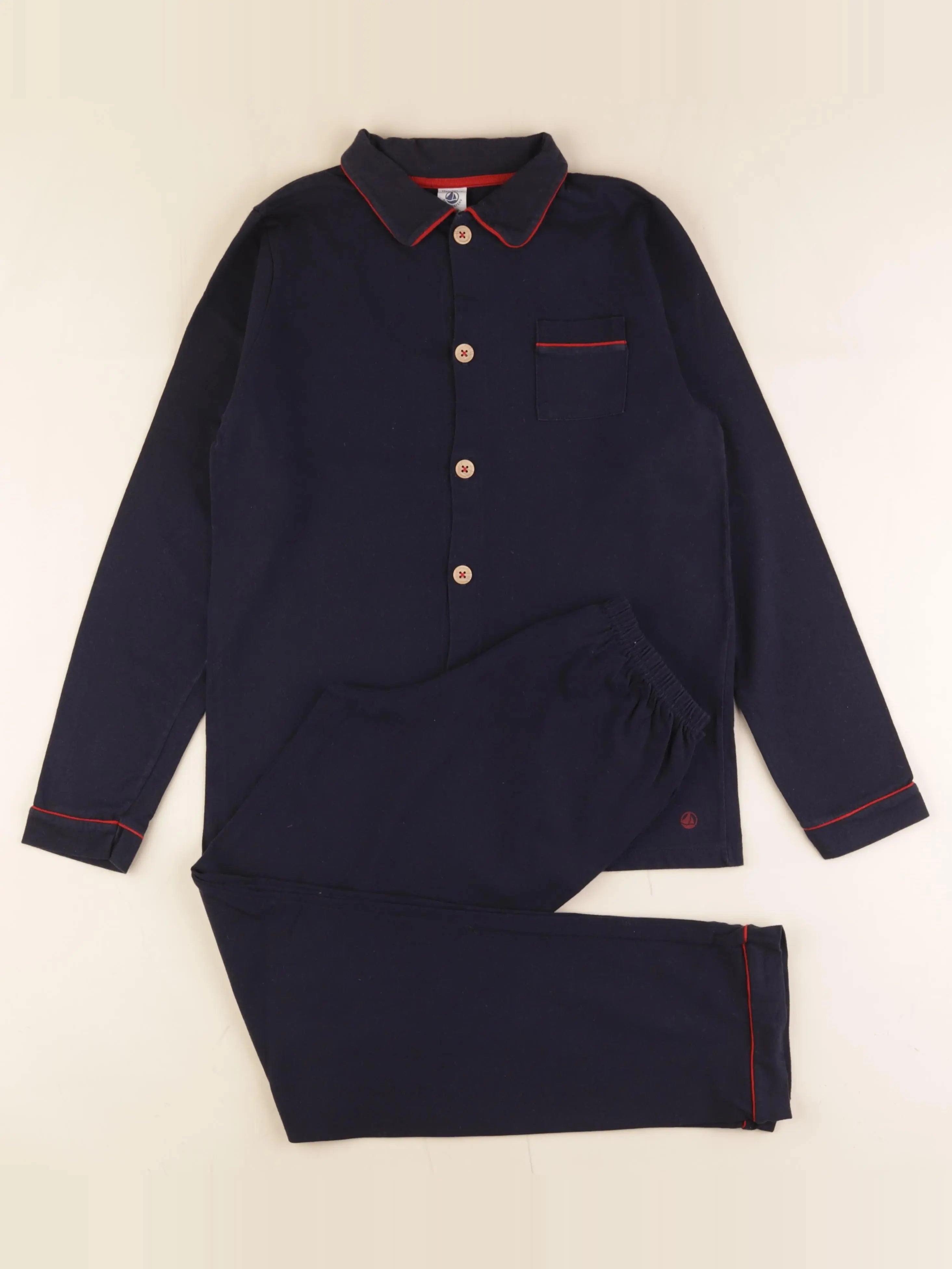 Petit Bateau - pyjama coton bleu - 12 ans
