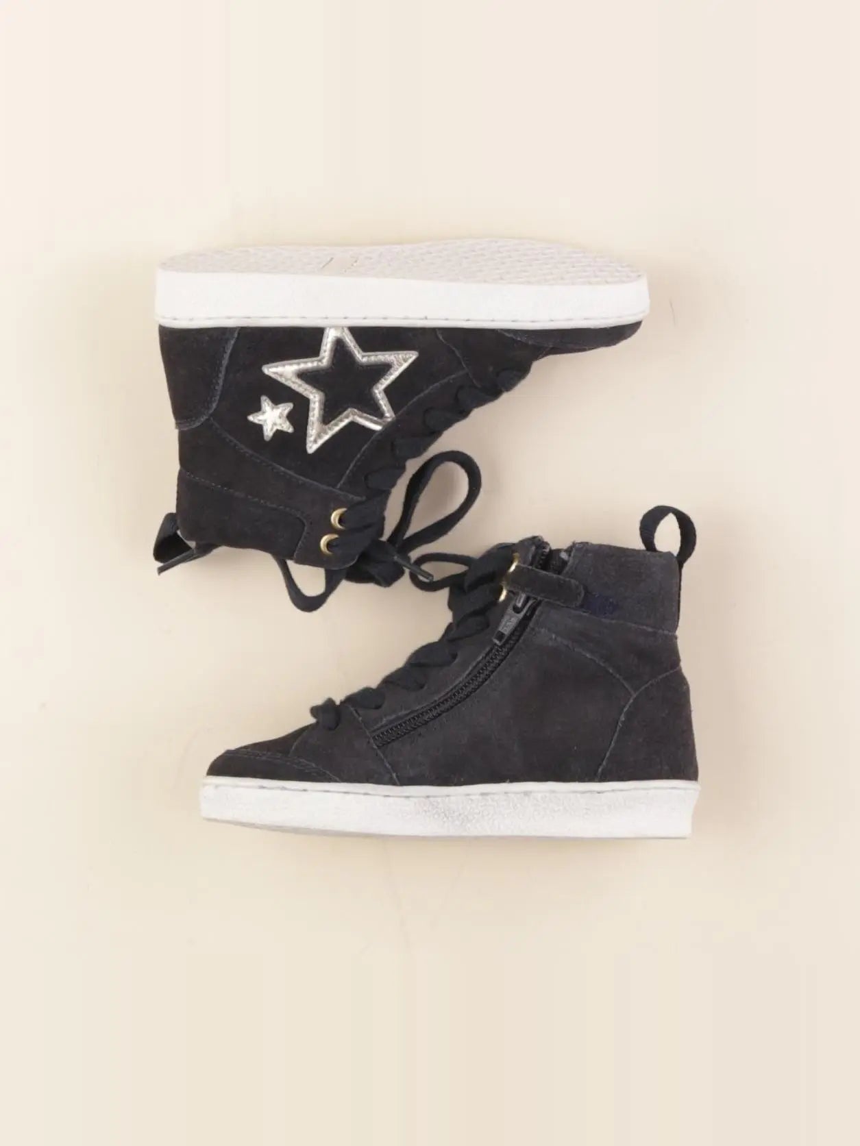 Vertbaudet - tennis à scratch/ lacets bleu - pointure 26