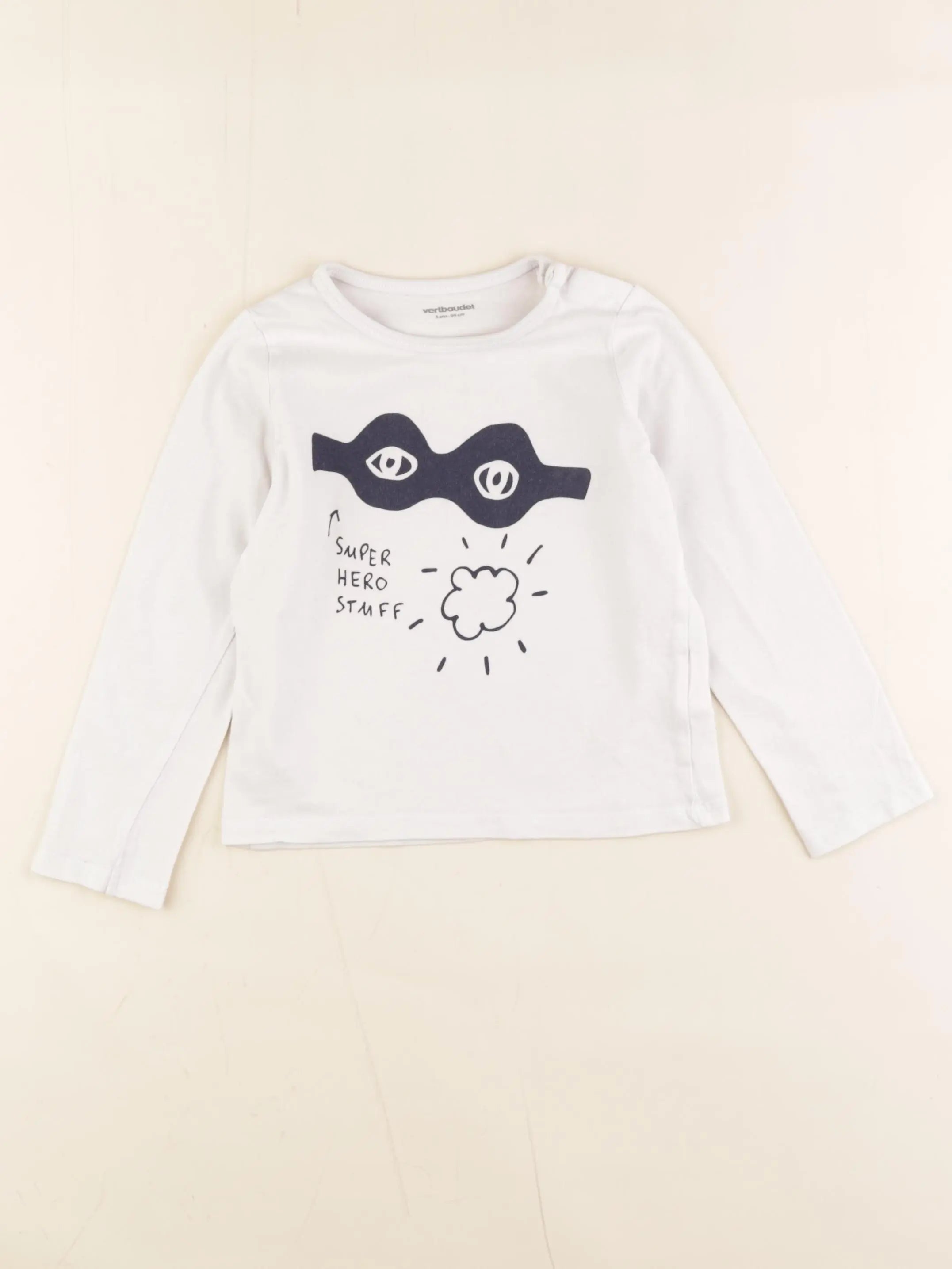 Vertbaudet - tee-shirt blanc - 3 ans