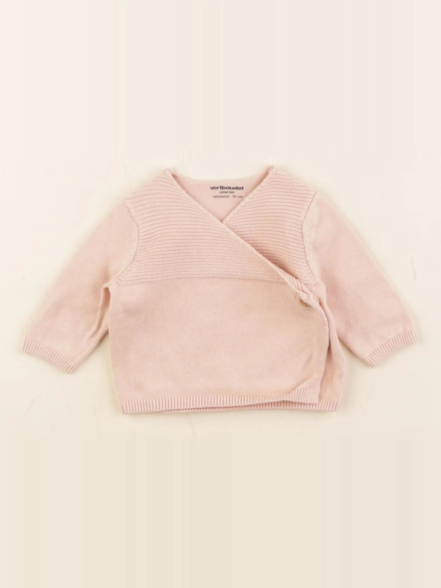 Vertbaudet - gilet rose - 0 mois