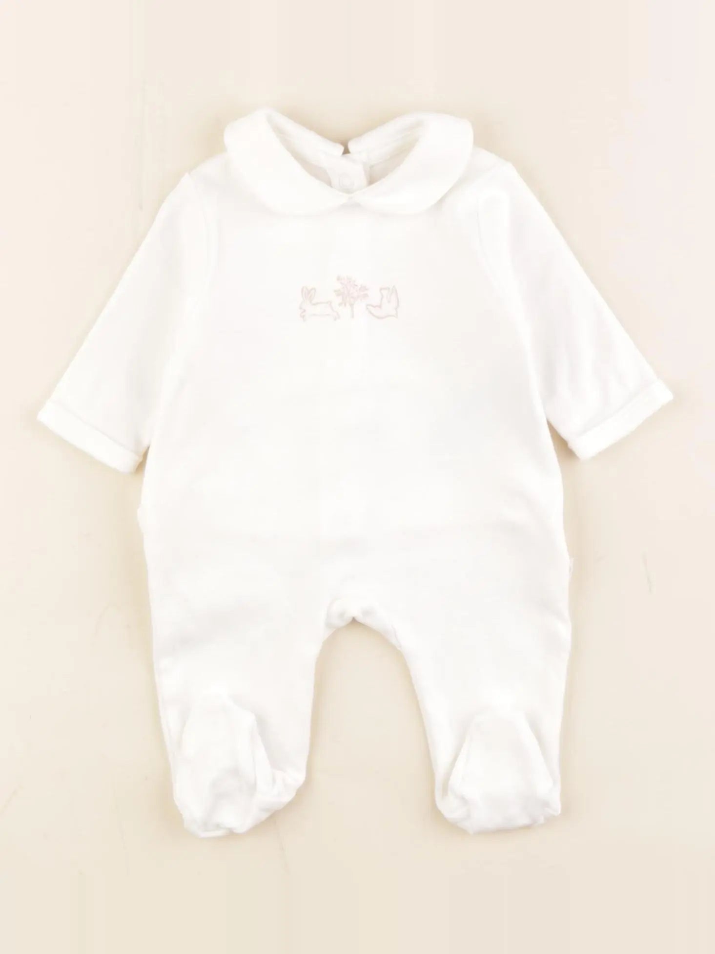 Vertbaudet - pyjama coton blanc - 0 mois