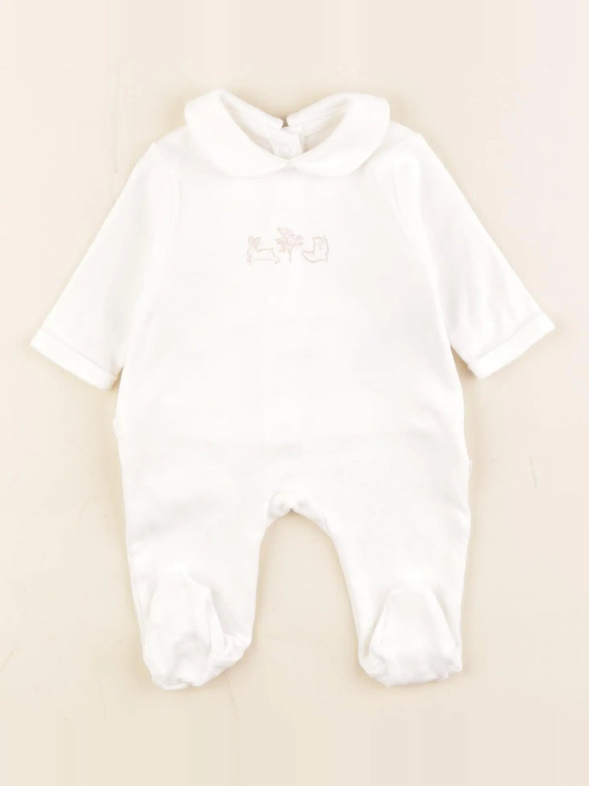 Vertbaudet - pyjama coton blanc - 0 mois