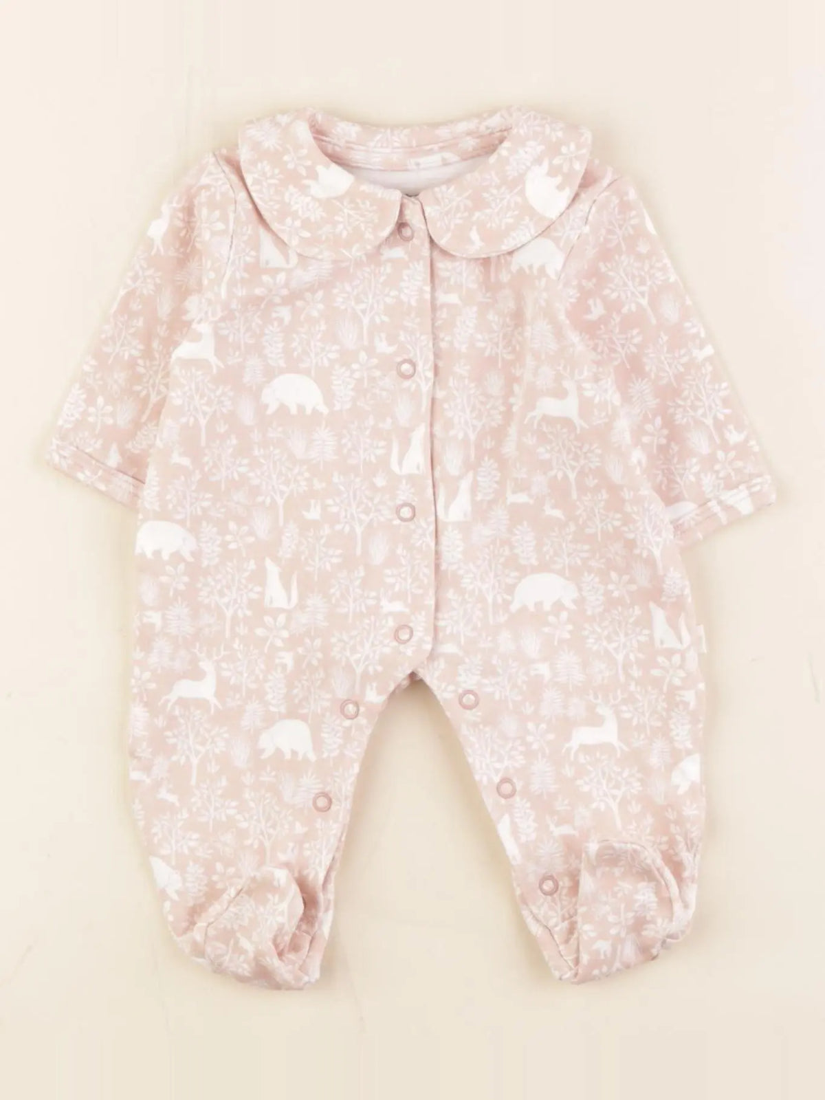 Vertbaudet - pyjama coton rose - 0 mois