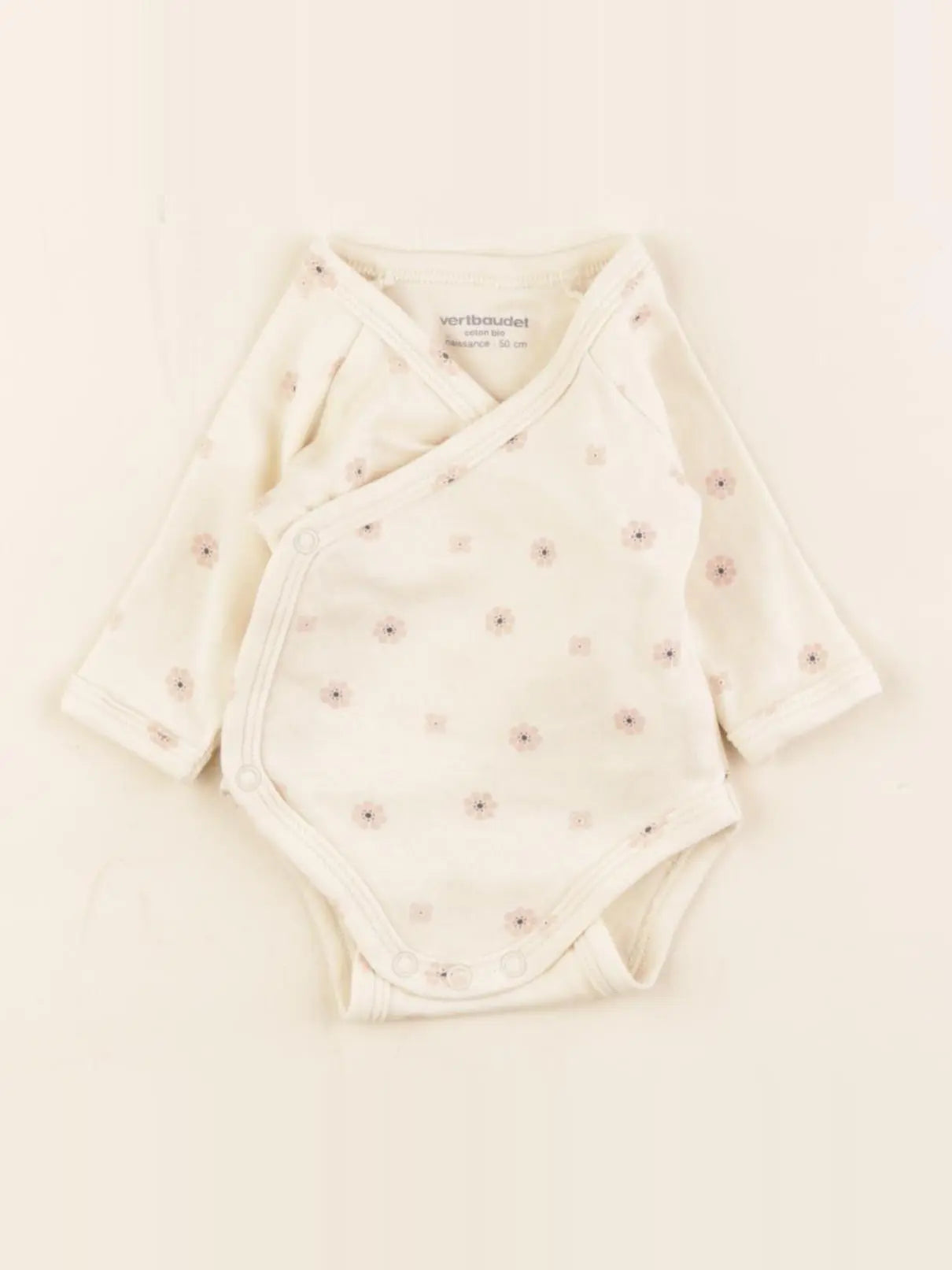 Vertbaudet - body beige - 0 mois