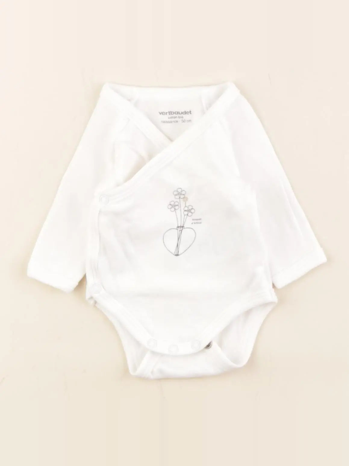 Vertbaudet - body blanc - 0 mois
