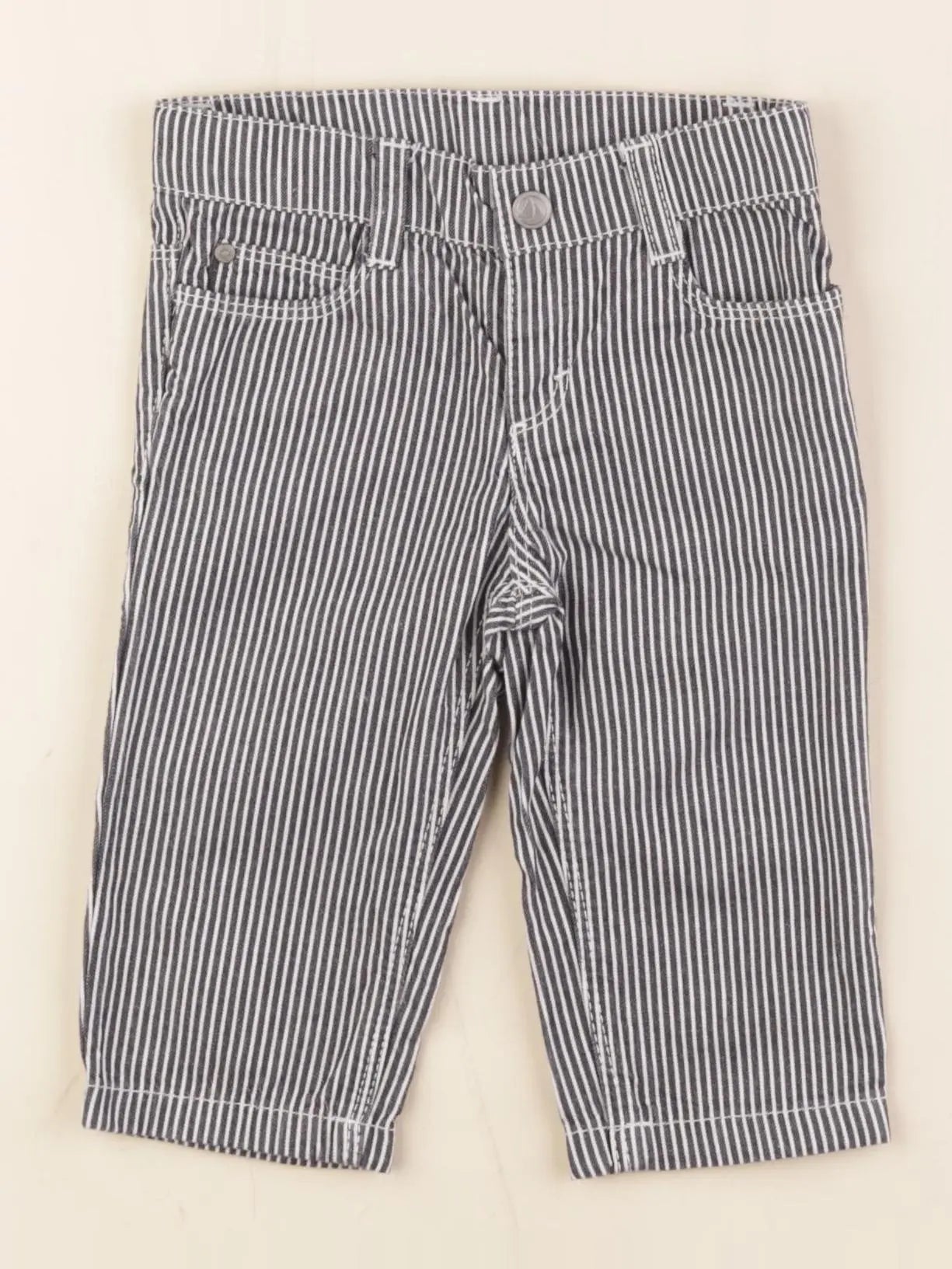 Petit Bateau - pantalon bleu, blanc - 6 mois