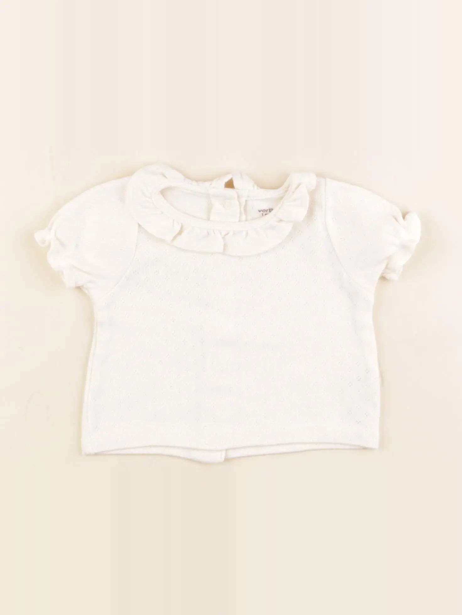 Vertbaudet - tee-shirt beige - 1 mois