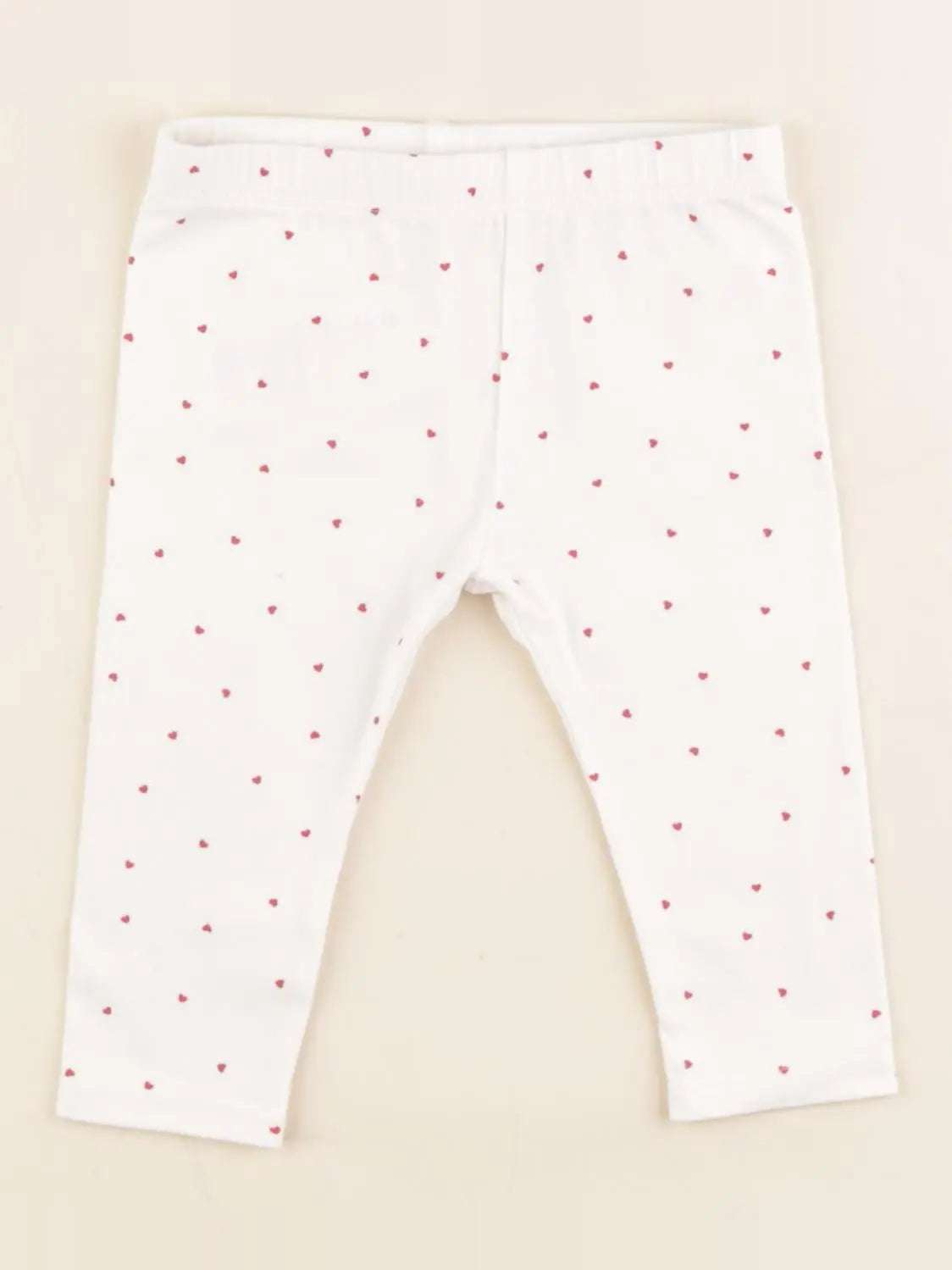 Vertbaudet - legging blanc, rouge - 3 mois