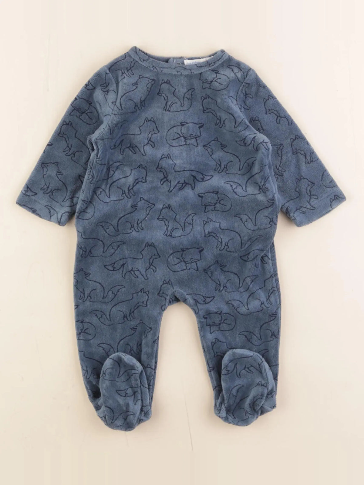 Boutchou - pyjama velours bleu - 3 mois