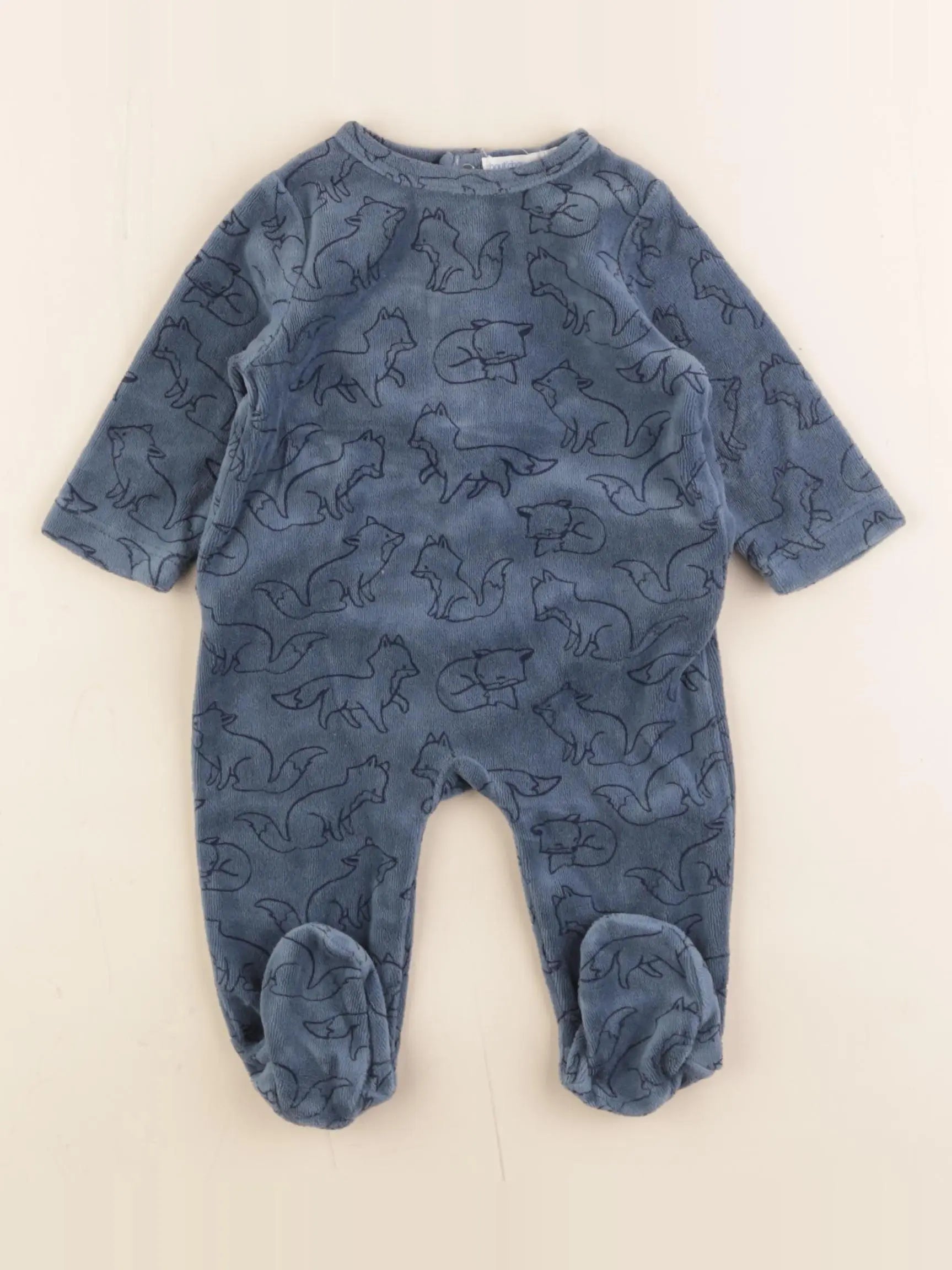 Boutchou - pyjama velours bleu - 3 mois