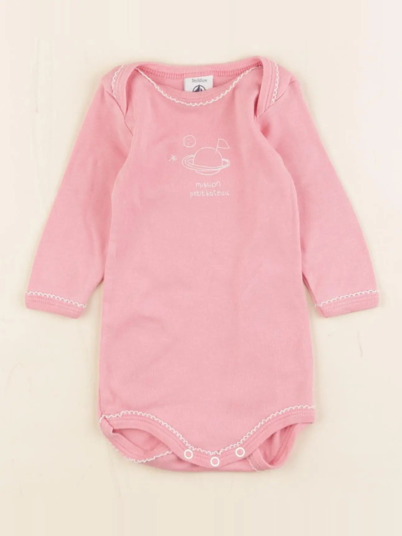 Petit Bateau - body rose - 3 mois