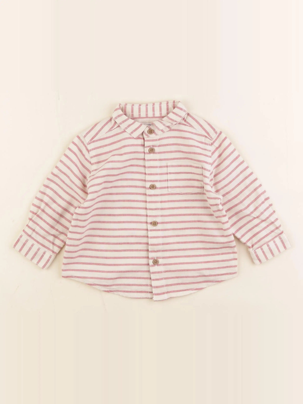 Boutchou - chemise beige, rouge - 6 mois