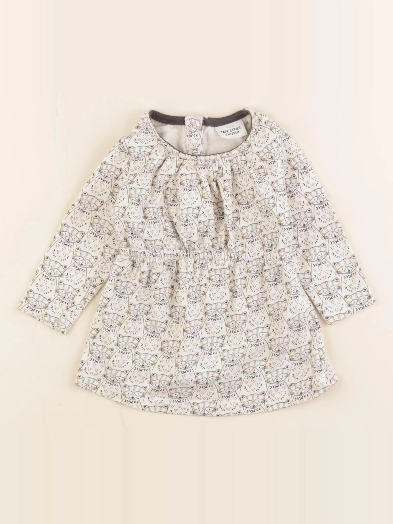 Tape à l'oeil - robe beige, noir - 3 mois